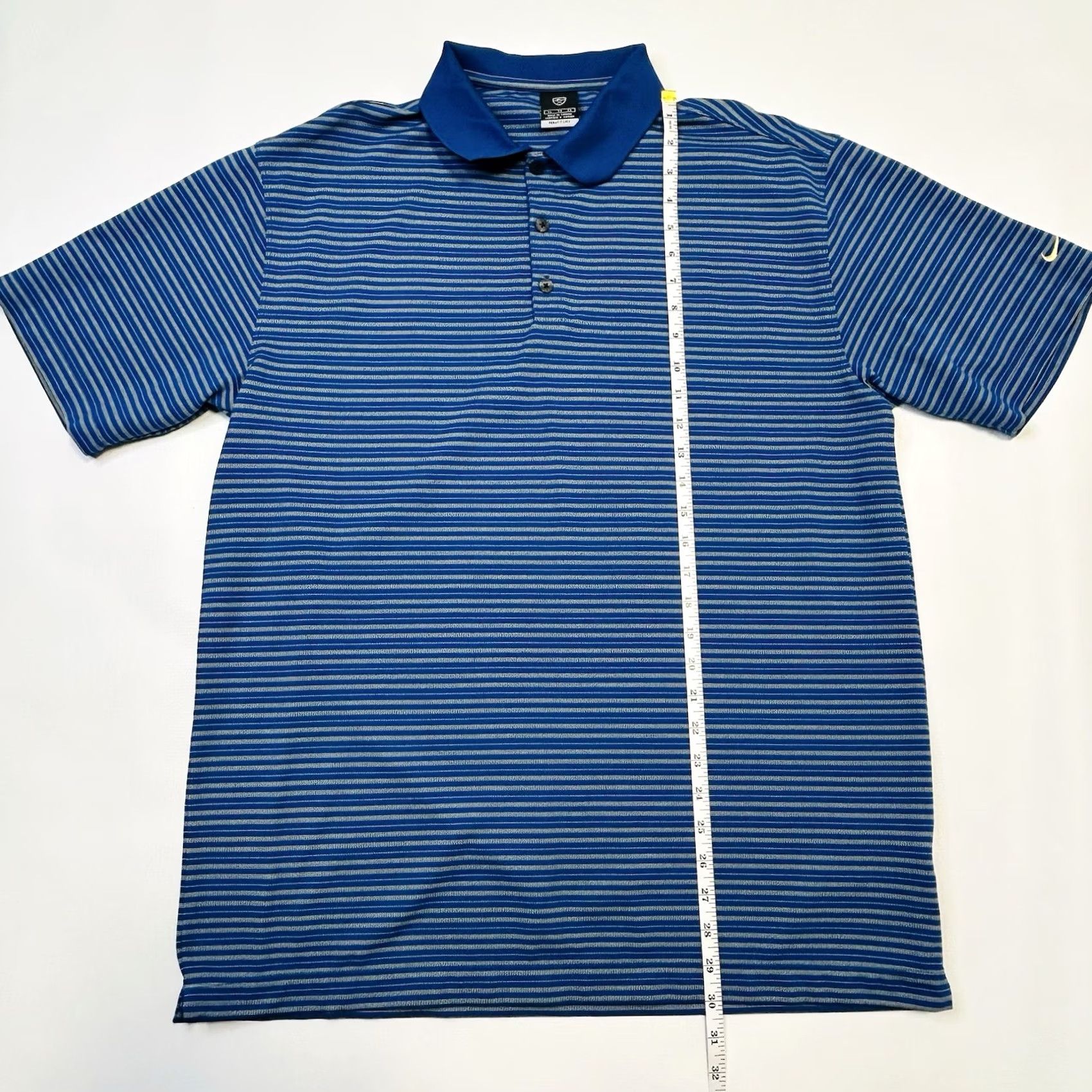 Nike VINTAGE Nike Golf Polo Shirt Dri Fit UV Protective Mens XL Blue White Striped Breathable Size US XL / EU 56 / 4 - 6 Thumbnail
