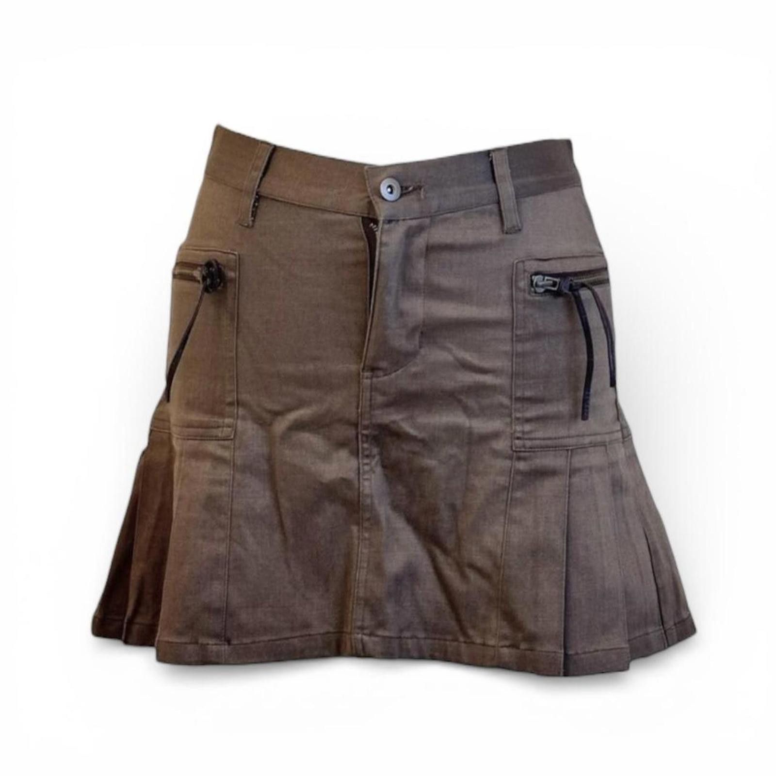 Other Whimsy goth style brown pleats 2000s style mini skirt Size 26" / US 2 / IT 38 - 1 Thumbnail