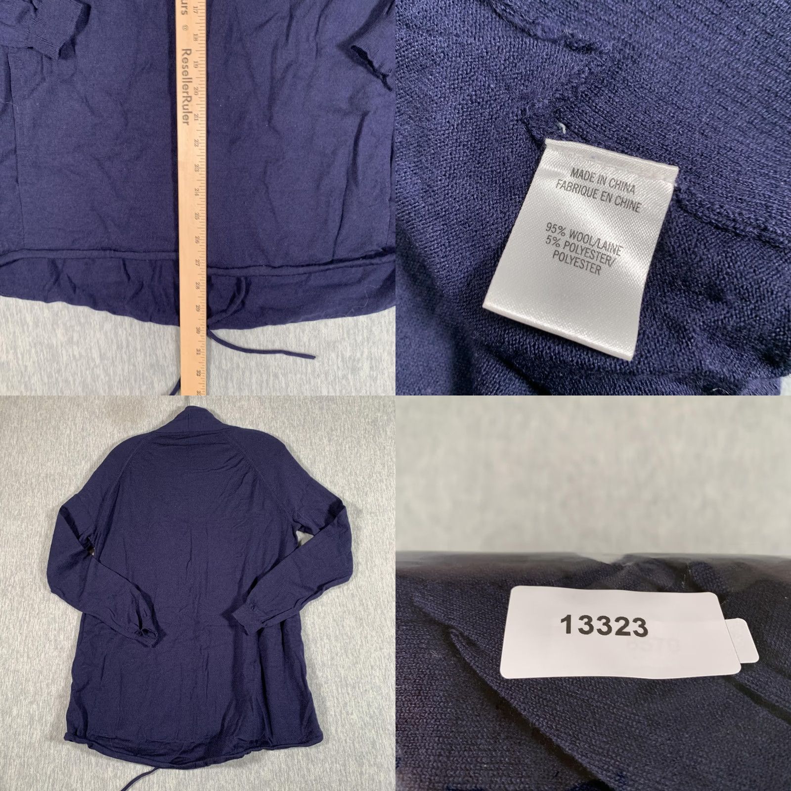 Theory Theory Womens Small Blue Open Front Wool Blend Cardigan Lightweight Knit Size S / US 4 / IT 40 - 8 Thumbnail