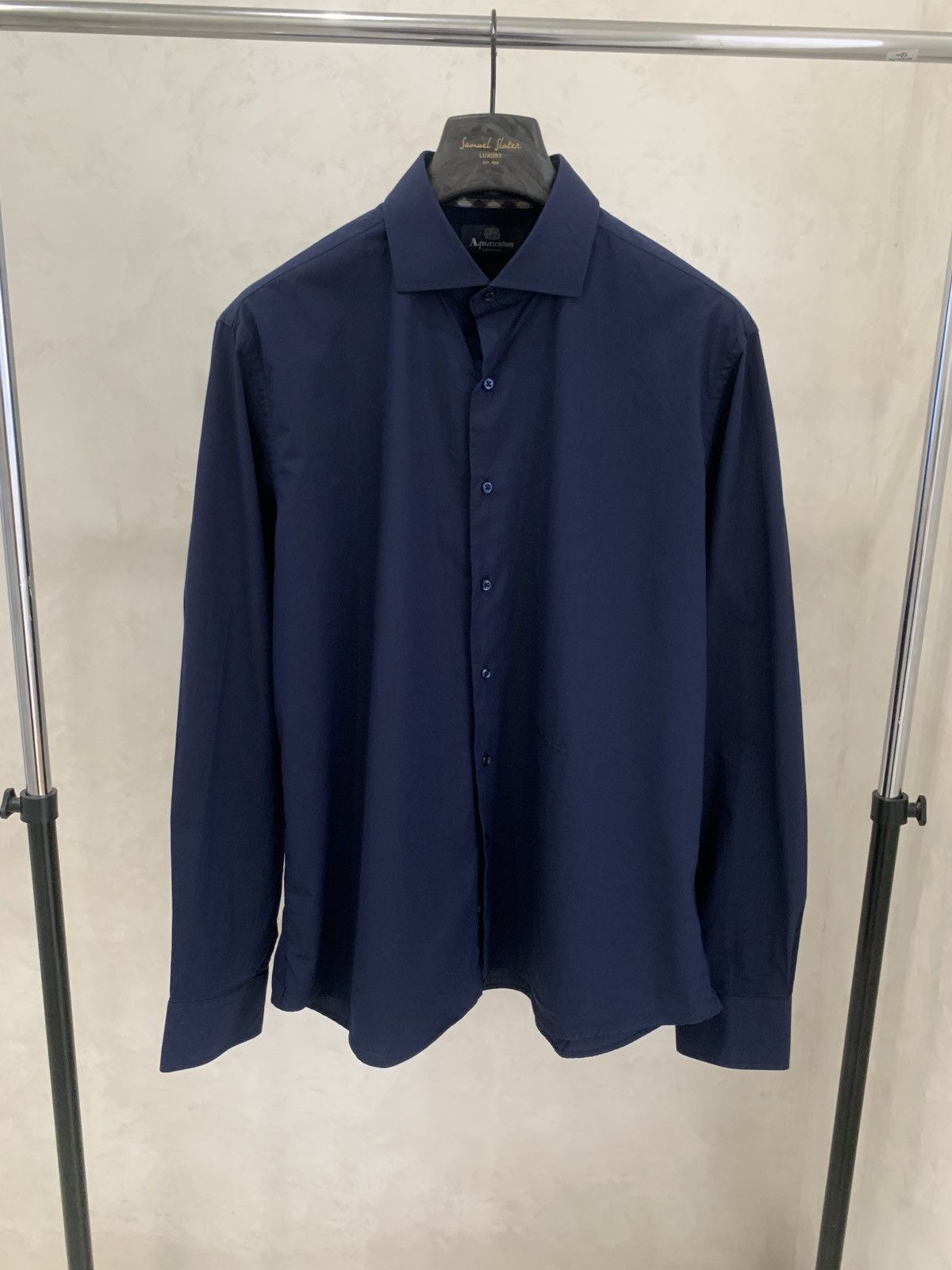Aquascutum Aquascutum blue man shirt classic Size US XXL / EU 58 / 5 - 2 Thumbnail