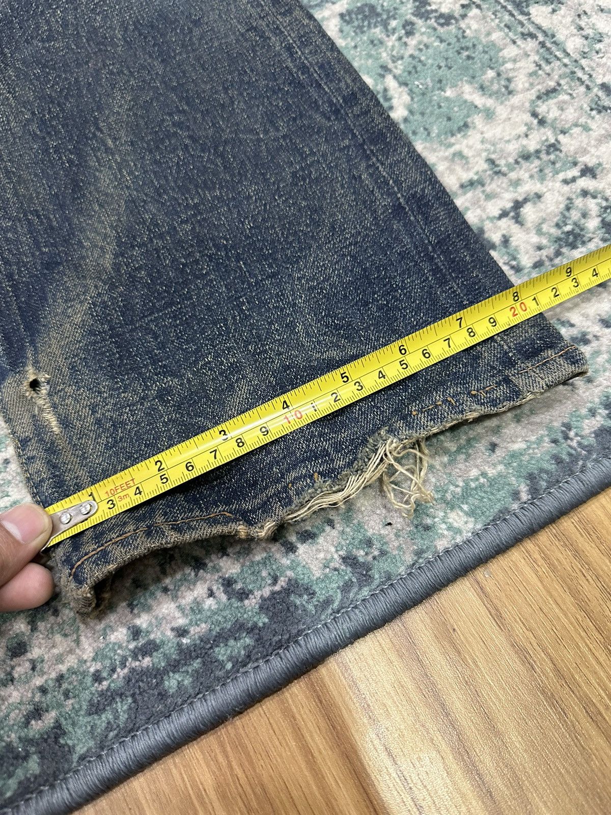 Denime Vintage Denime Faded Honeycomb Selvedge Distressed Jeans Size US 30 / EU 46 - 20 Thumbnail