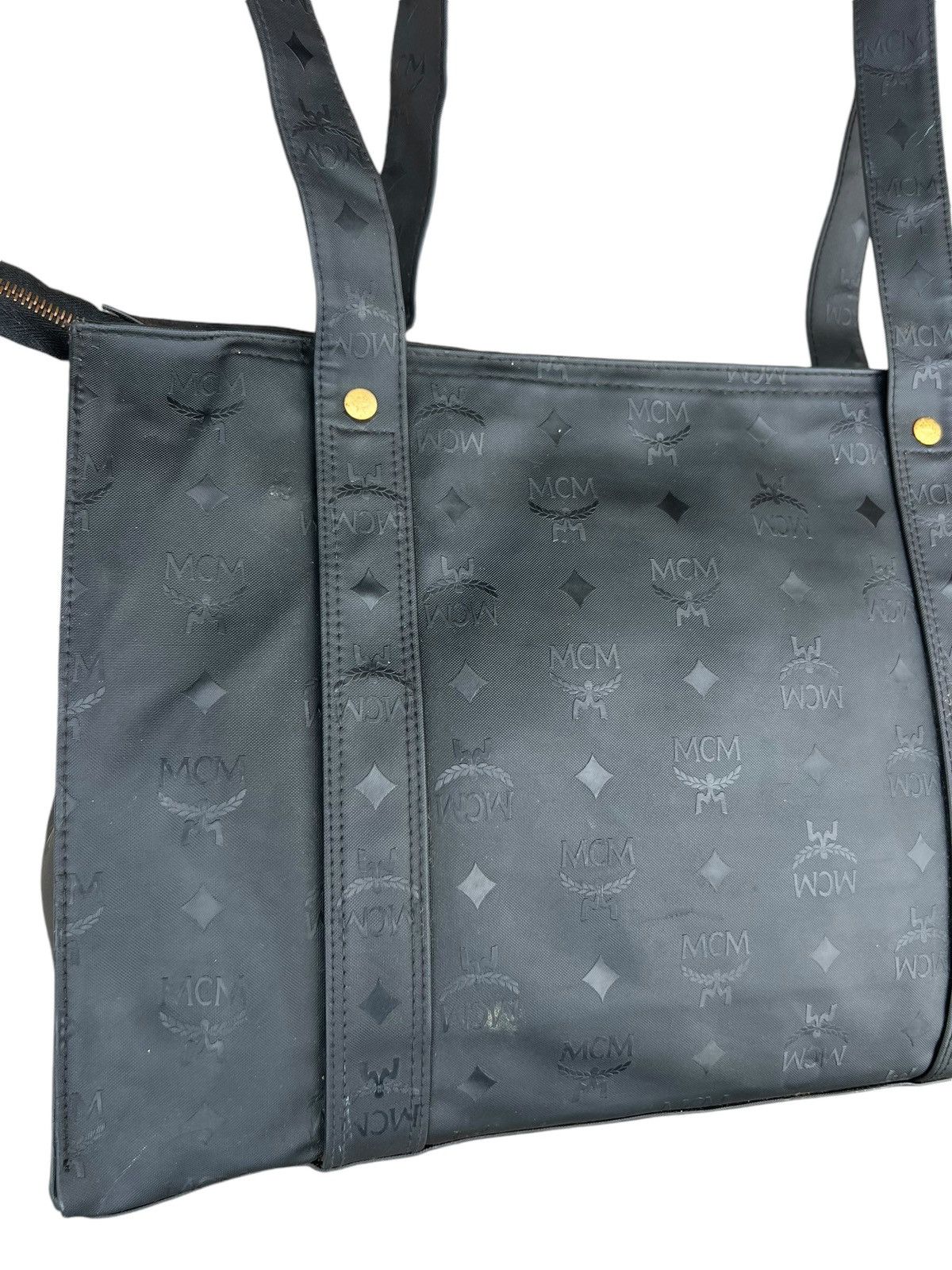 MCM Vintage MCM Handmade Germany Black Monogram Tote Bag Size ONE SIZE - 10 Thumbnail