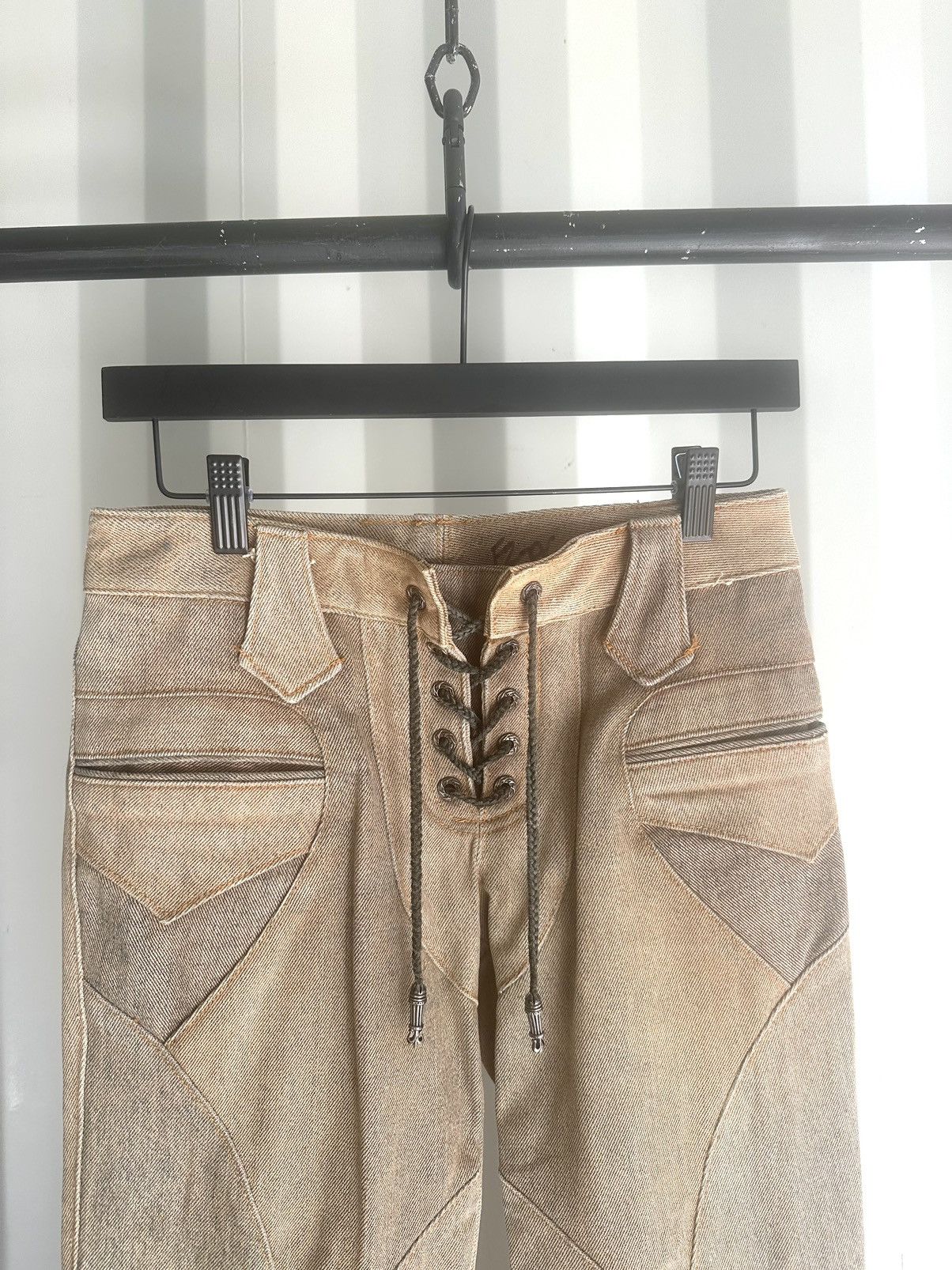 Vintage A&G Rock Triple Cross Patch Fleur Knee Bootcut Flare Pants Size US 28 / EU 44 - 2 Thumbnail