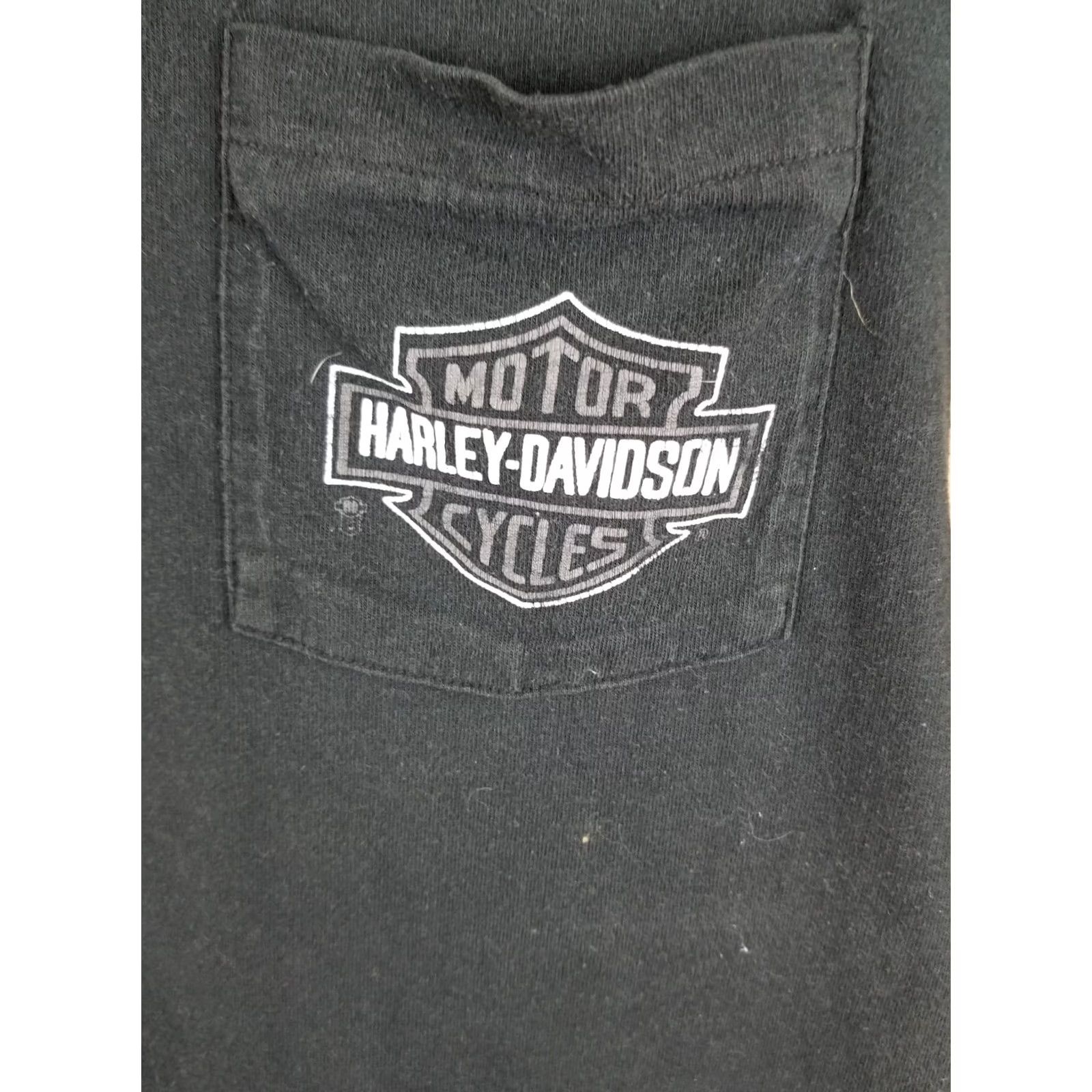 Harley Davidson VINTAGE HARLEY DAVIDSON T-SHIRT BLACK ONE POCKET SINGLE STITCH SZ MEDIUM 90' Mens Size US M / EU 48-50 / 2 - 2 Thumbnail