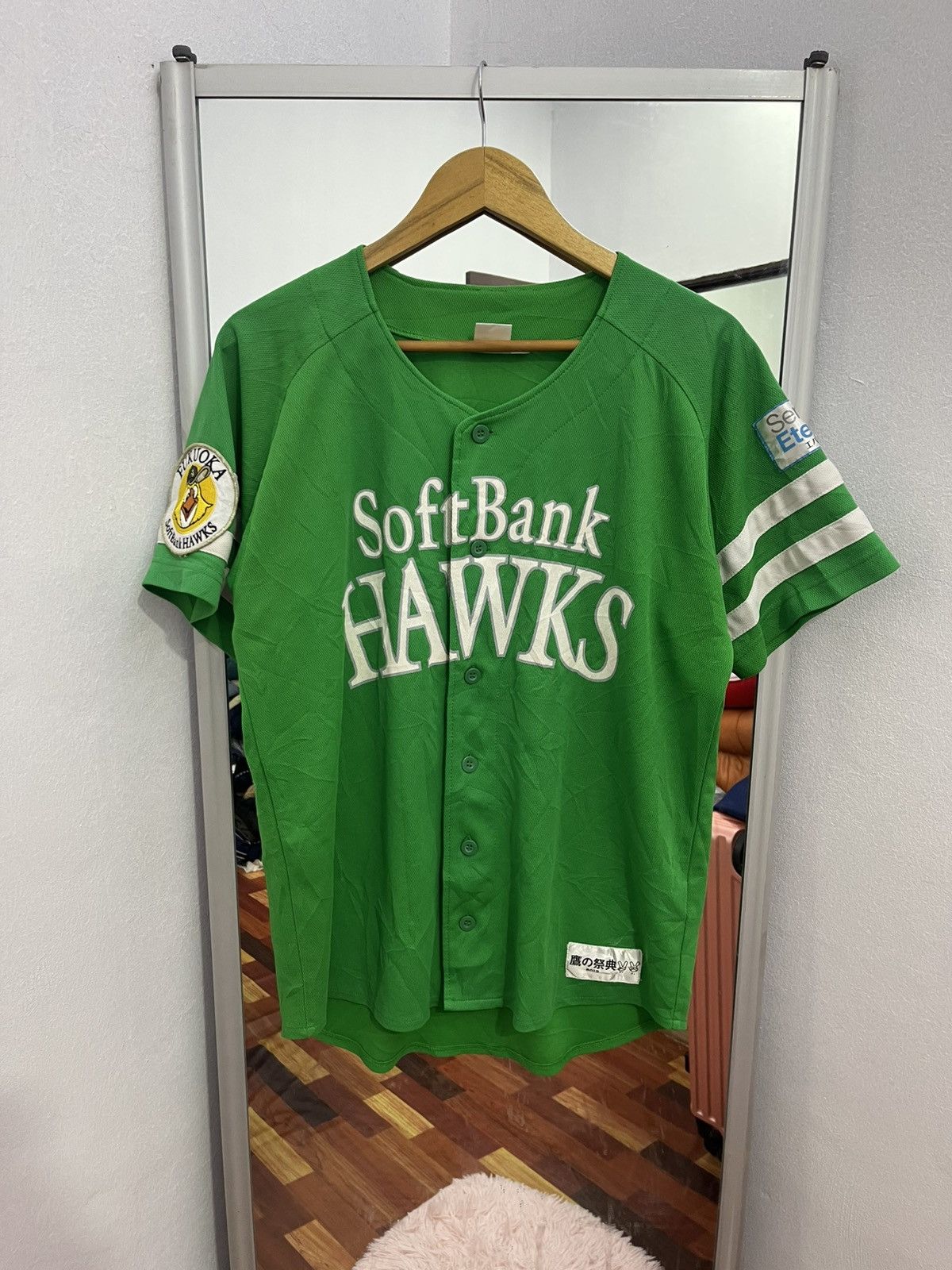 Japanese Brand SoftBank Hawks 2012 Festival Jersey Green Size L Size US L / EU 52-54 / 3 - 1 Thumbnail