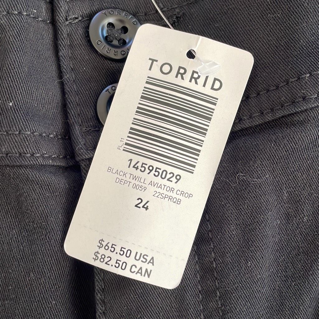 Other NWT Torrid Crop Aviator Skinny Stretch Twill Mid-Rise Pant $ Size 42" / US 20 - 7 Thumbnail