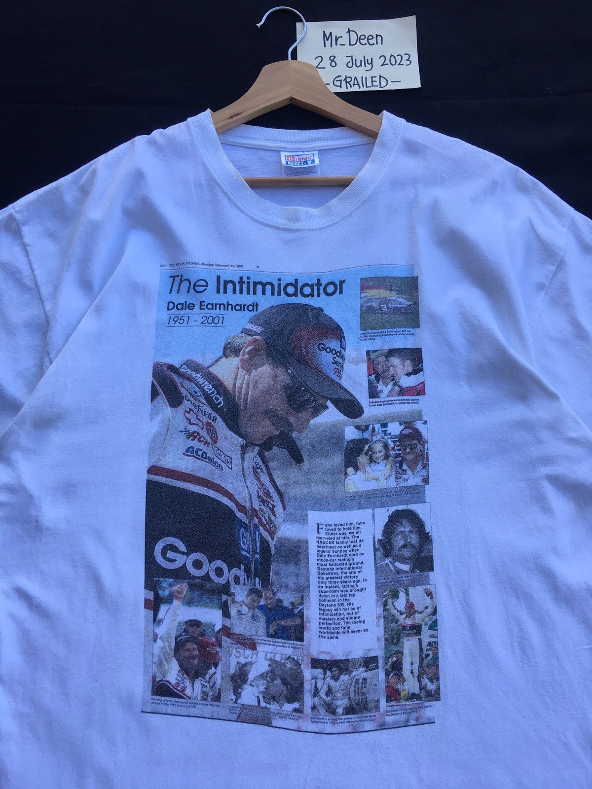 Vintage Vintage Dale Earnhardt The Intimidator Racing Sport Tshirt Size US XL / EU 56 / 4 - 1 Thumbnail