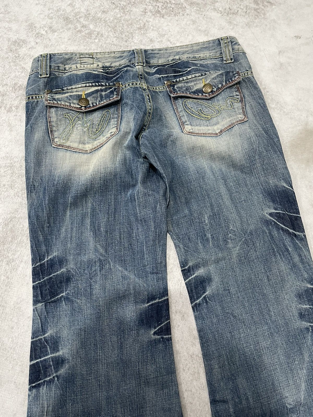 Hysteric Glamour 2000s only japan Super Flared acid wash denim Y2k style Size US 33 - 9 Thumbnail