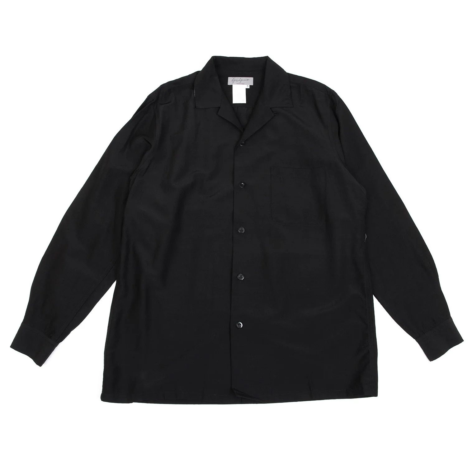 Yohji Yamamoto Yohji Yamamoto Silk Blend Open Collar Shirt Size US L / EU 52-54 / 3 - 1 Thumbnail