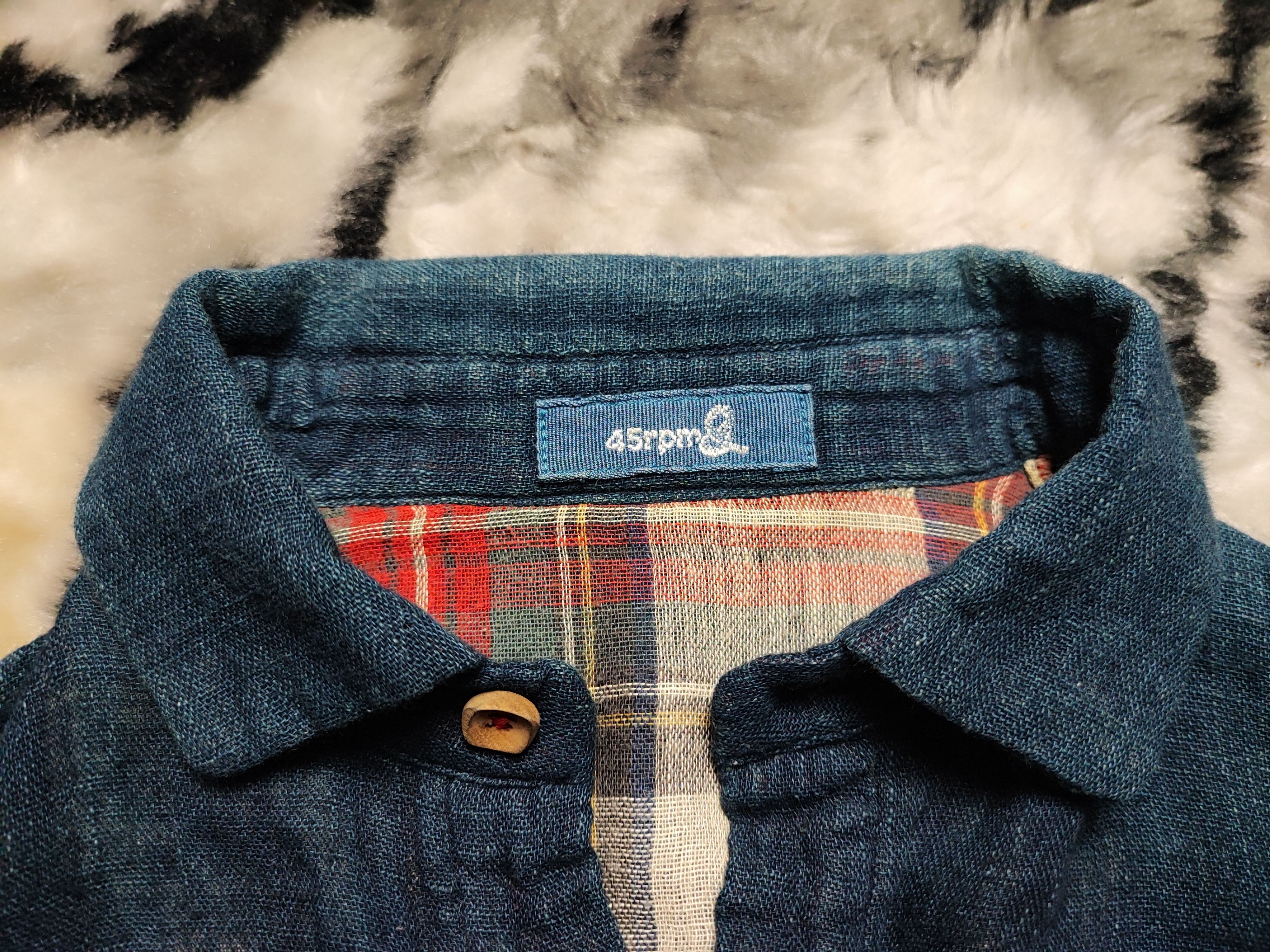 45rpm Vintage 45rpm Indigo Dyed Plaid shirt Size US S / EU 44-46 / 1 - 10 Thumbnail
