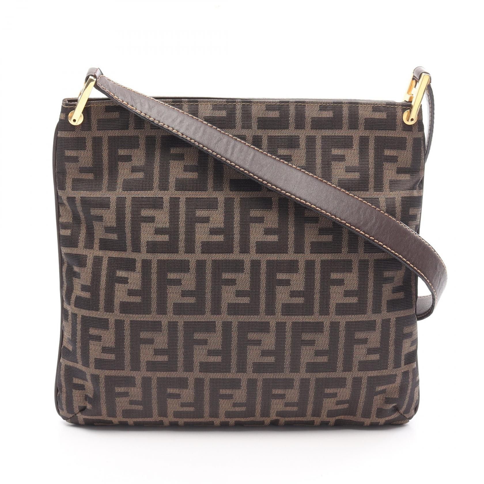 Fendi Fendi Fendi Zucca Canvas Leather Shoulder Bag Canvas Shoulder Bag Size ONE SIZE - 1 Thumbnail