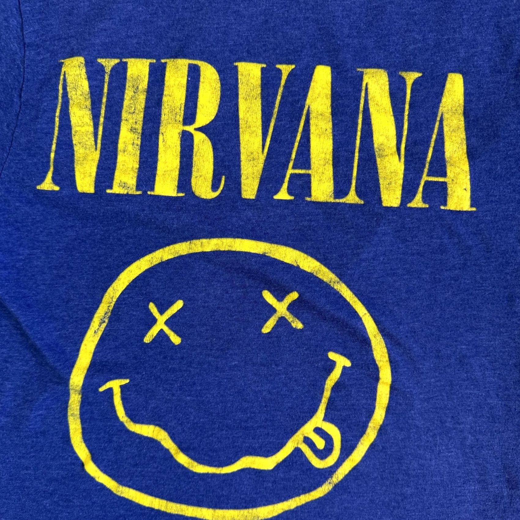 Vintage Nirvana Shirt Medium Blue Smiley Face Graphic Band Tee Cotton Blend Mens Size US M / EU 48-50 / 2 - 2 Thumbnail