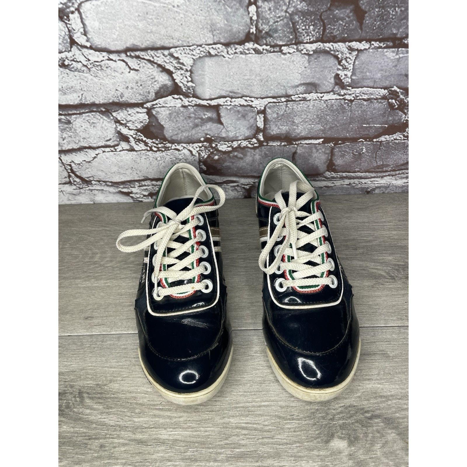 Studio Nicholson NICKELSON Fiera Blue Patent Leather Low Top Lace Sneakers Wo Size US 7.5 / IT 37.5 - 3 Thumbnail