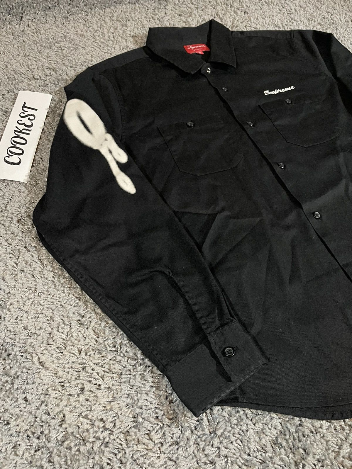 Supreme 2018FW Supreme Rose LS L/S Work Shirt Black Size US M / EU 48-50 / 2 - 6 Thumbnail