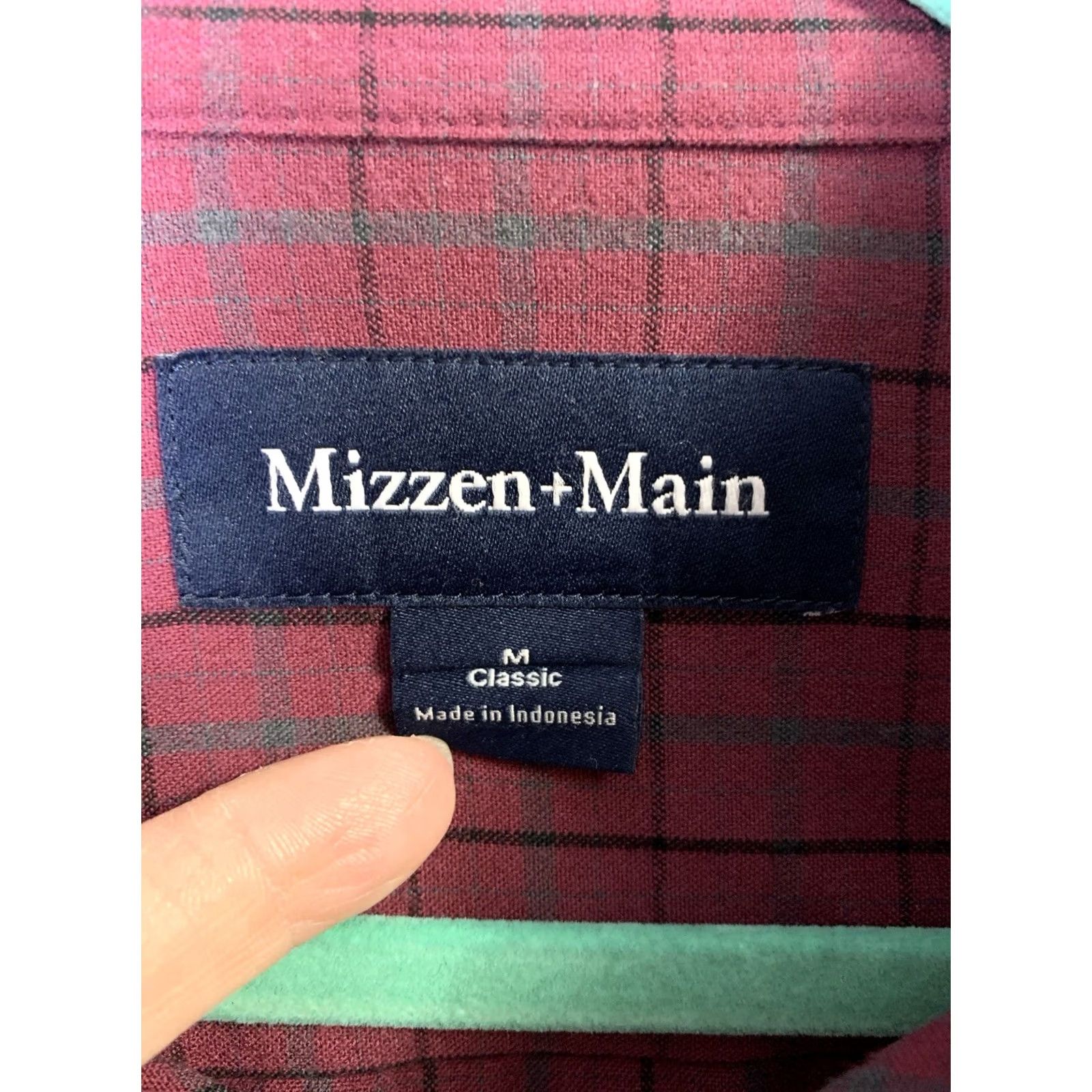 Mizzen+Main Mizzen + Main Shirt Men’s Medium Maroon Plaid City Flannel Classic Button-Up Long Sleeve Size US M / EU 48-50 / 2 - 3 Thumbnail