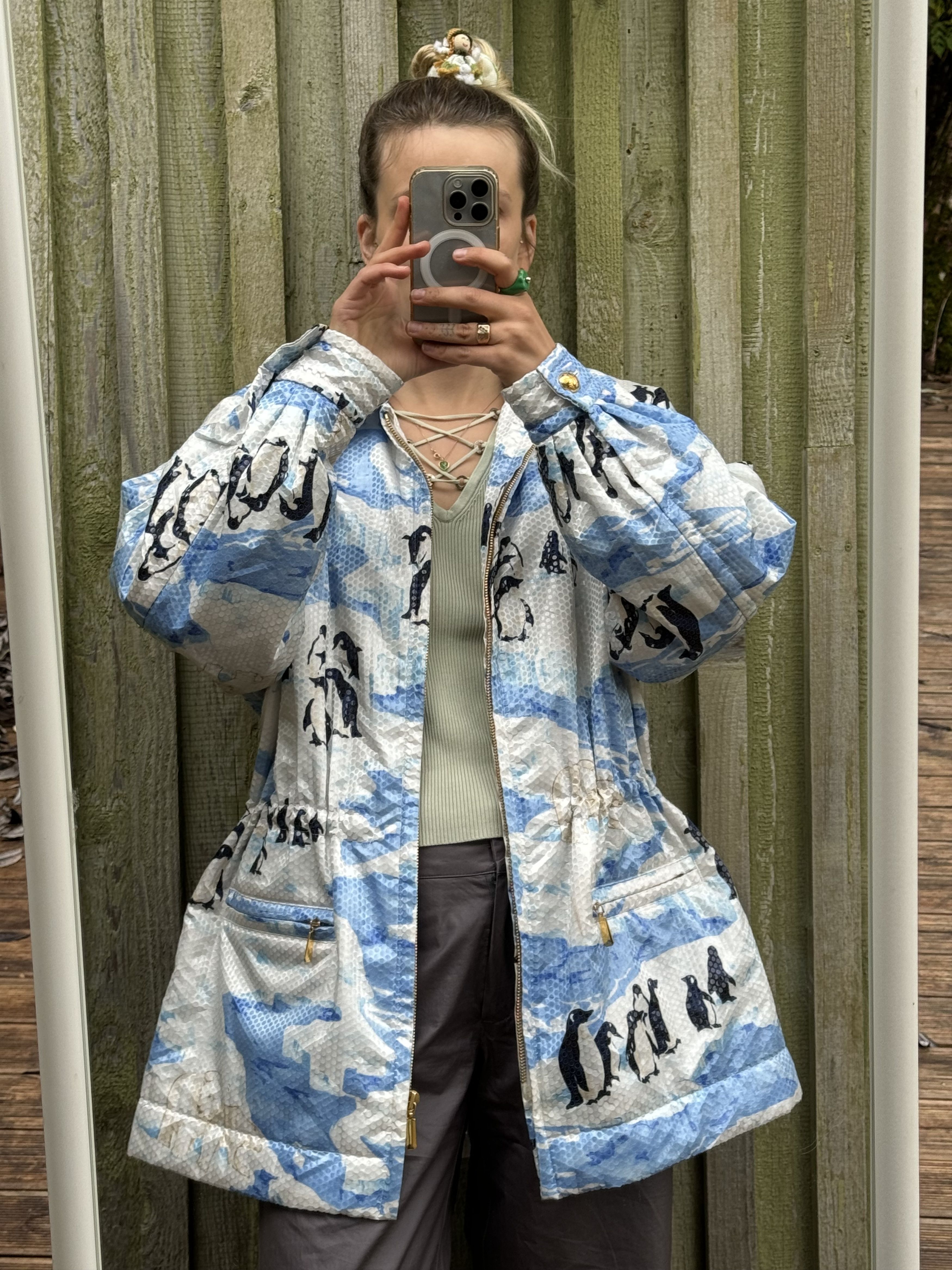 Escada Vintage Escada Coat with Penguins ‘Global Warming’ Parka Size XL / US 12-14 / IT 48-50 - 9 Thumbnail