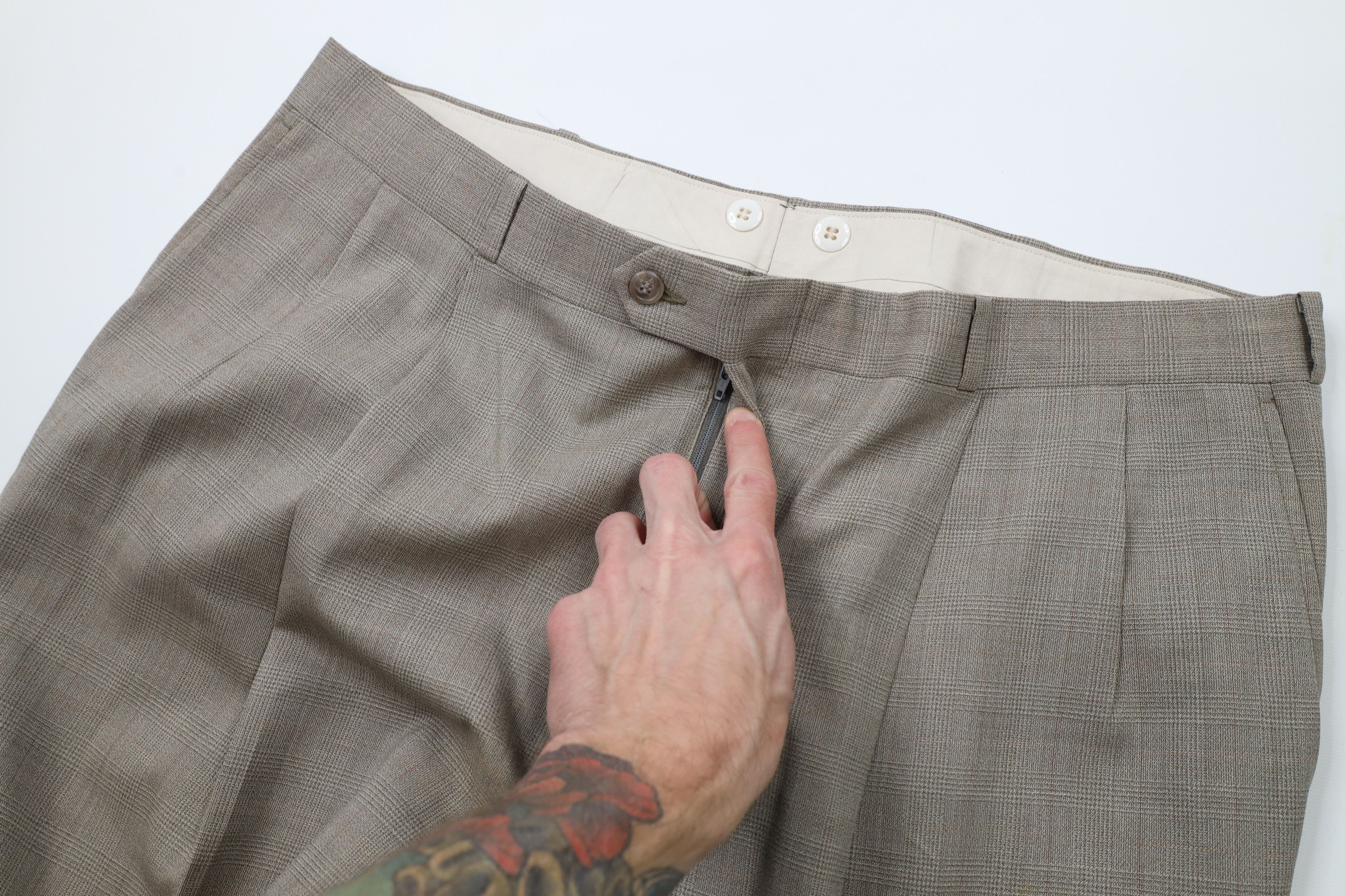 Vintage Vintage 70s Streetwear Wool Blend Wide Leg Pants Trousers Size US 38 / EU 54 - 7 Thumbnail