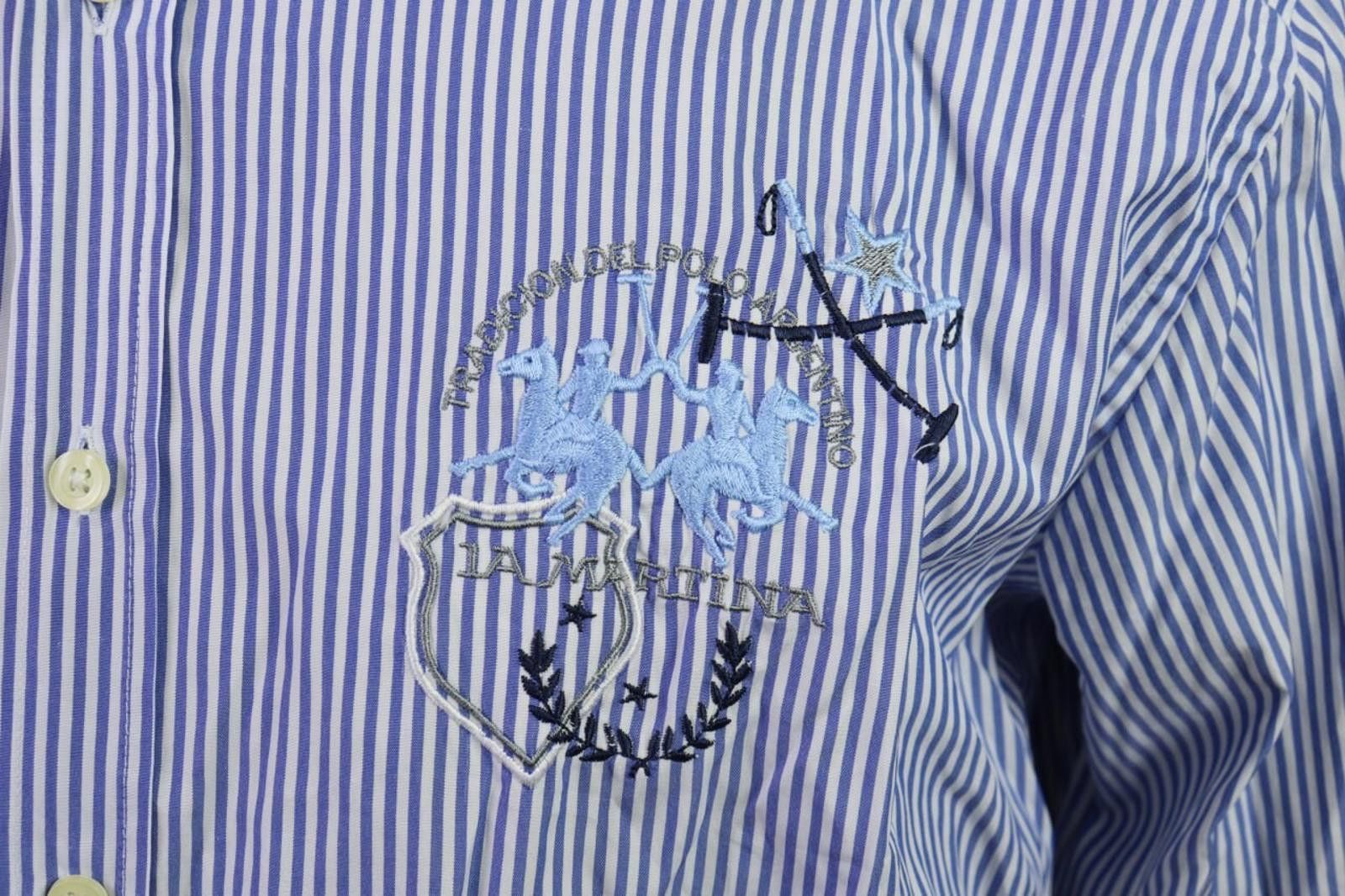 La Martina La Martina Buenos Aires Blue Striped Button Shirt Size XXL Size US XXL / EU 58 / 5 - 6 Thumbnail