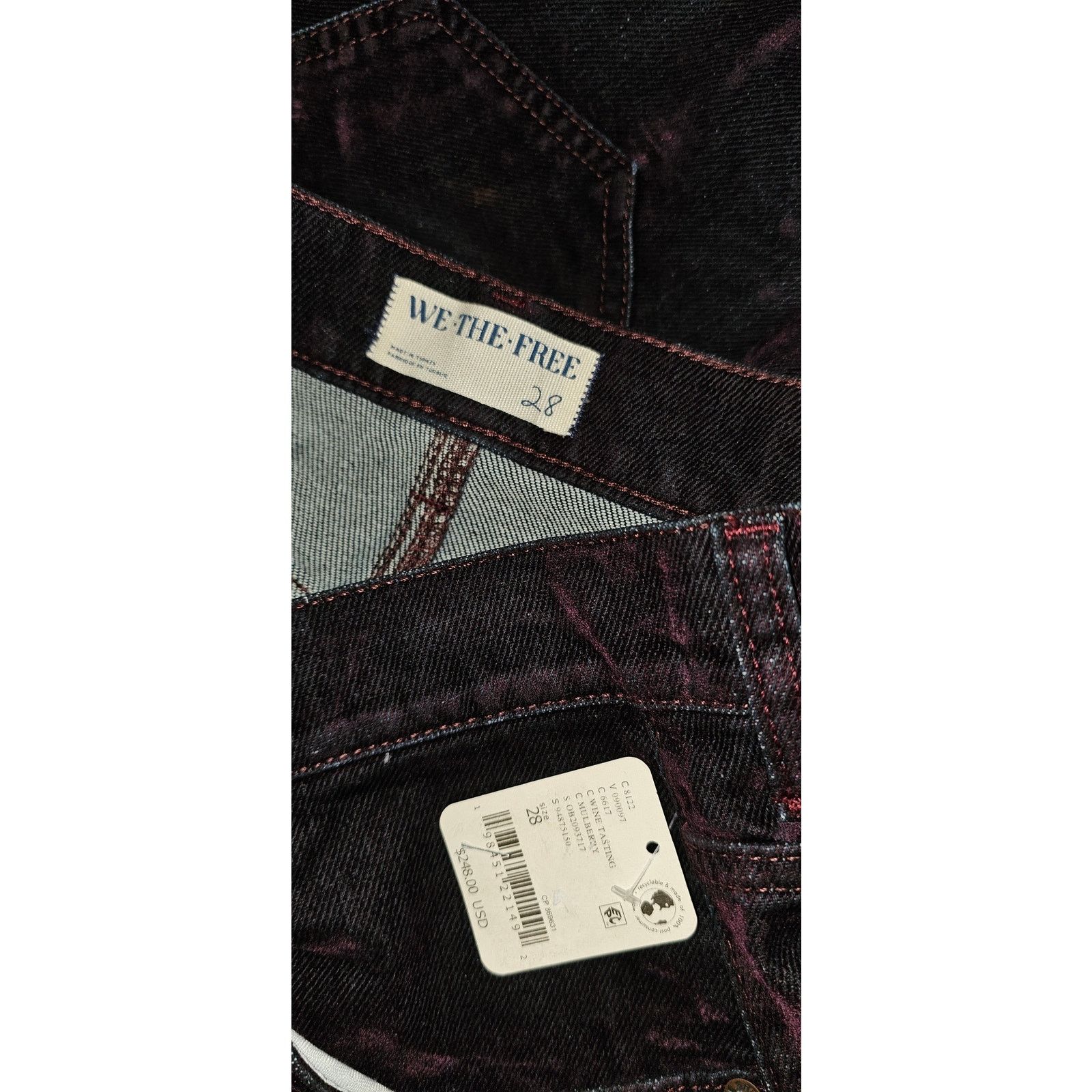 Free People NWT We The Free First Class Relaxed Flocked Velvet Jeans Size 28" / US 6 / IT 42 - 5 Thumbnail