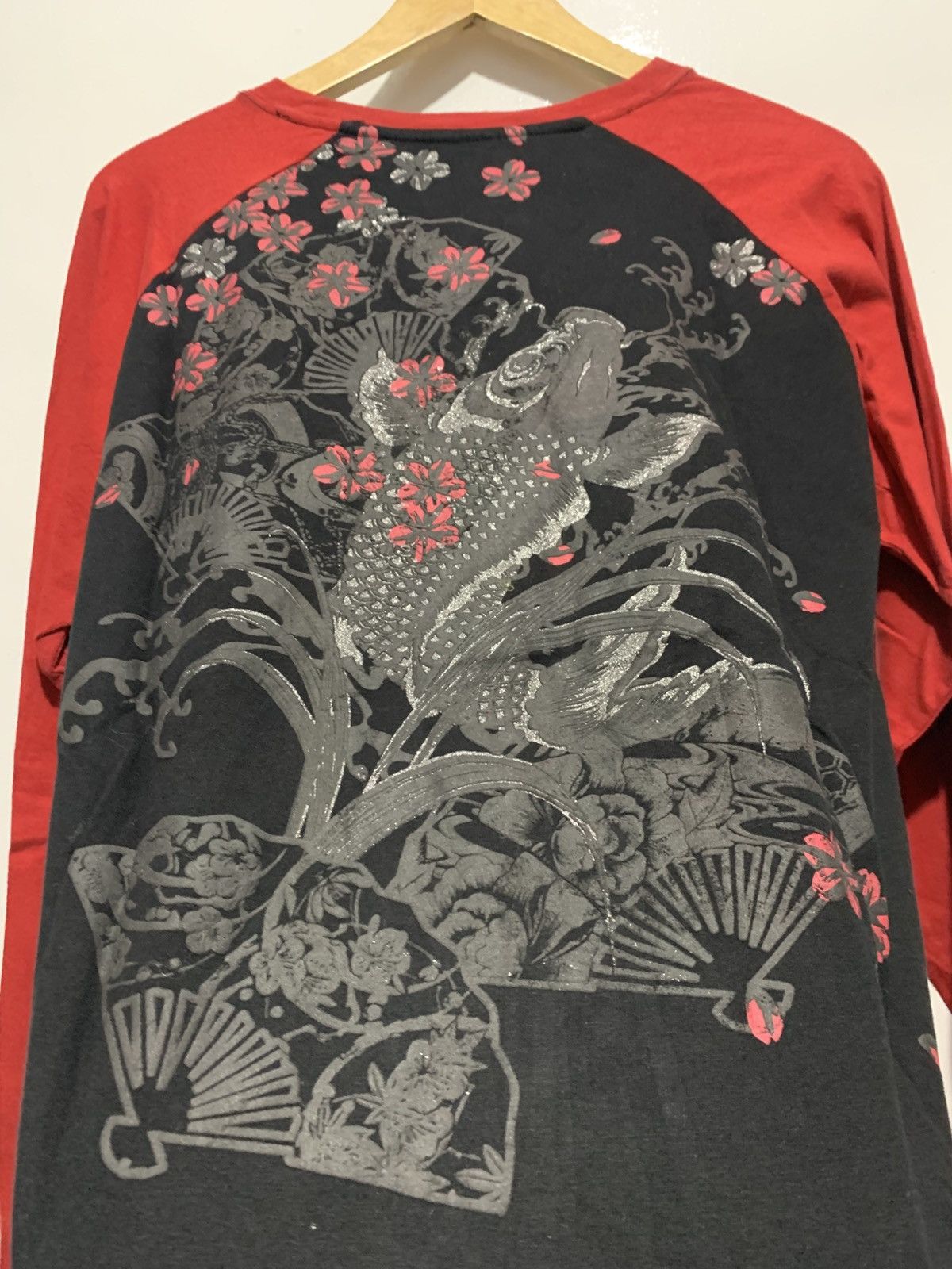 Karakuri Tamashii Sukajan Koi Souvenir Japanese Poem Long Sleeve Size L / US 10 / IT 46 - 5 Thumbnail