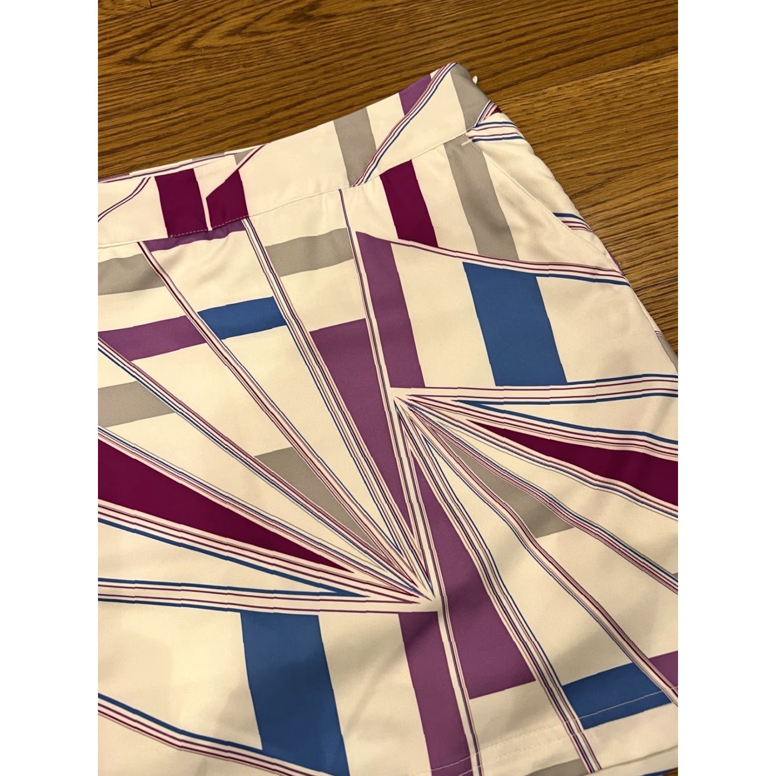Adidas Adidas ClimaCool Skort Women Sz 6 Pockets Athletic Tennis Golf Hiking Knit Stretch Polyester Spandex Multicolor Geometric Pattern Size 28" / US 6 / IT 42 - 3 Thumbnail