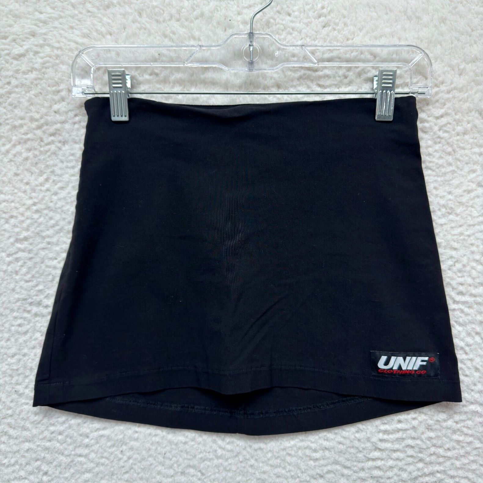image of Unif O-Ren Mini Skirt Xs 00 0 23 24 Black Low Rise Stretch Zipper Cyber Grunge in White, Women's (S