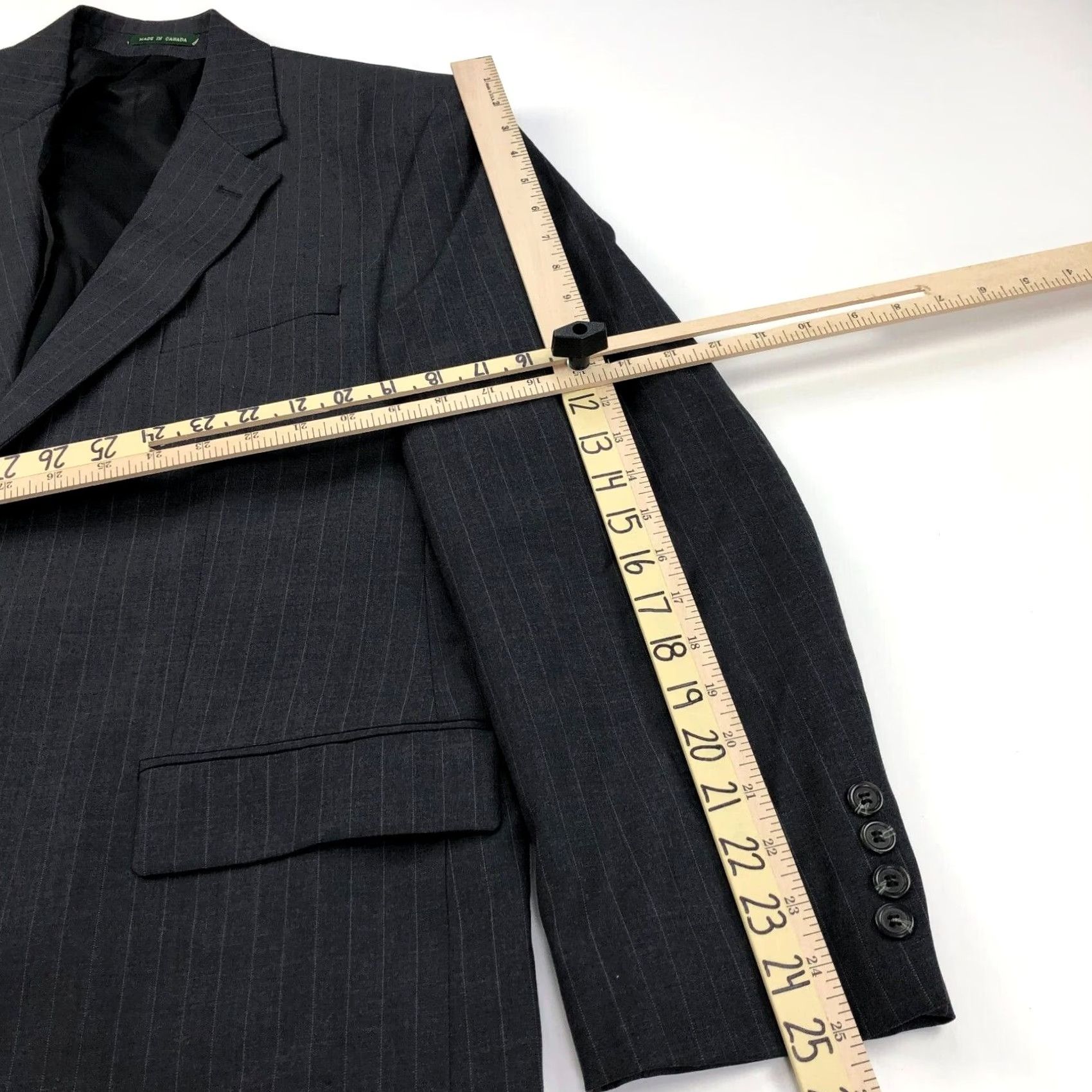 Ralph Lauren Lauren Ralph Lauren Green Label 44R Wool Two Button Sport Coat Jacket Striped Notch Lapel Men’s 100% Wool Suit Coat Outerwear Size 44R - 7 Thumbnail