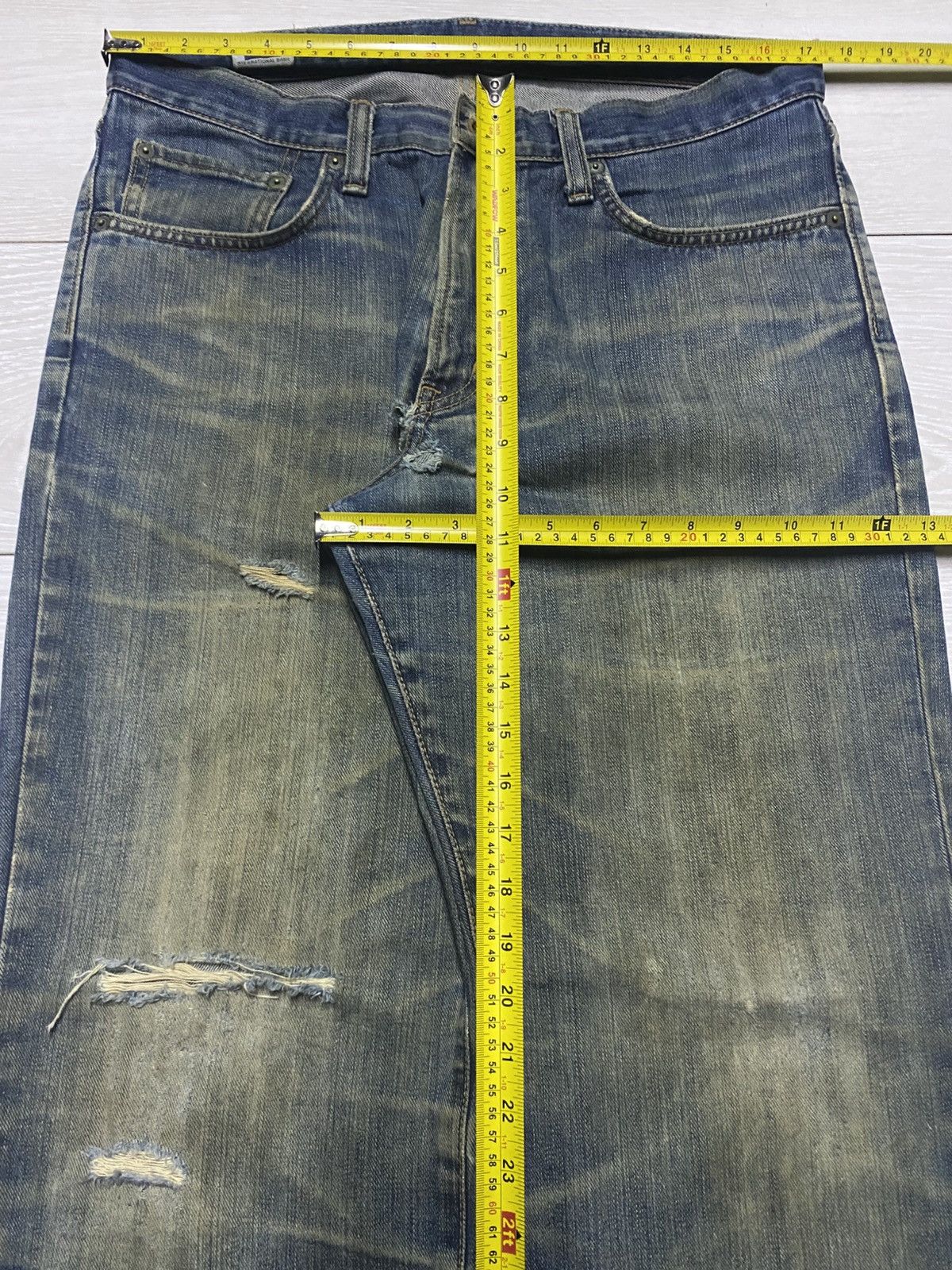 Edwin Vintage Edwin 404 Crazy Mud Wash Distressed Jeans Size US 34 / EU 50 - 12 Thumbnail