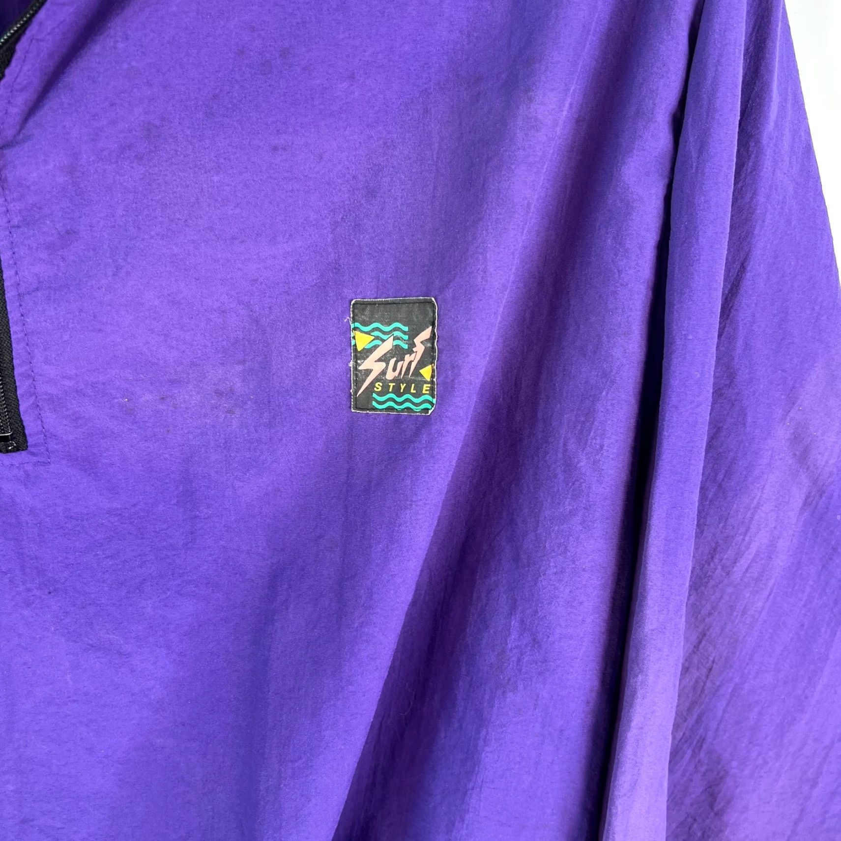 Vintage Surf Style Mens Jacket One Size Purple 1/4 Zip Stand-Up Collar Softshell Nylon Pullover Basic Jacket Casual Solid Vintage No Size US M / EU 48-50 / 2 - 5 Thumbnail