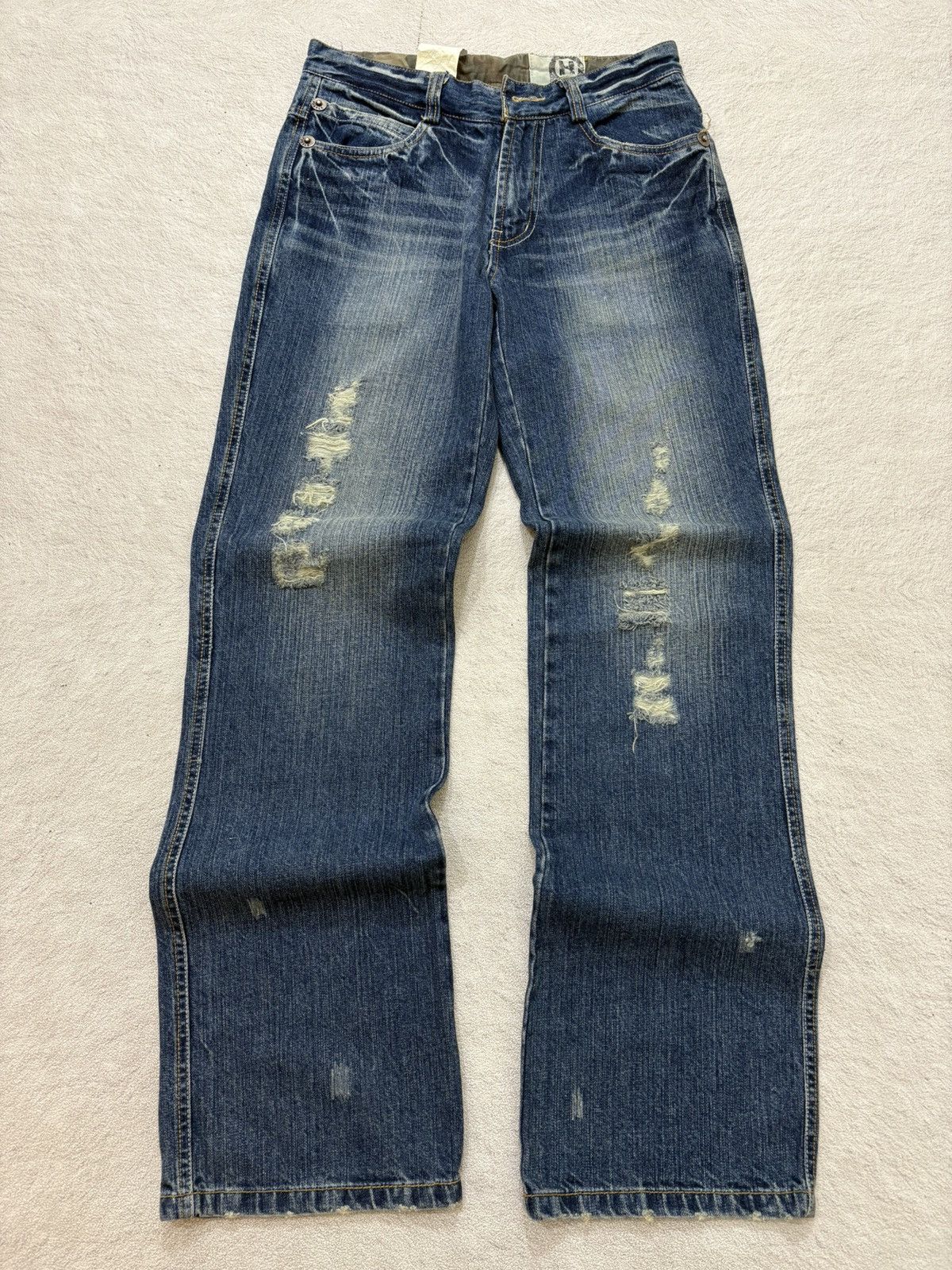 2000s Purple hearts japan baggy poem denim y2k style