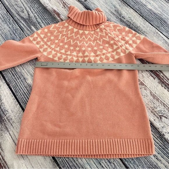 Duluth Trading Company Duluth Trading Co Women's Pink Fair Isle Turtleneck Cotton B Size S / US 4 / IT 40 - 7 Thumbnail