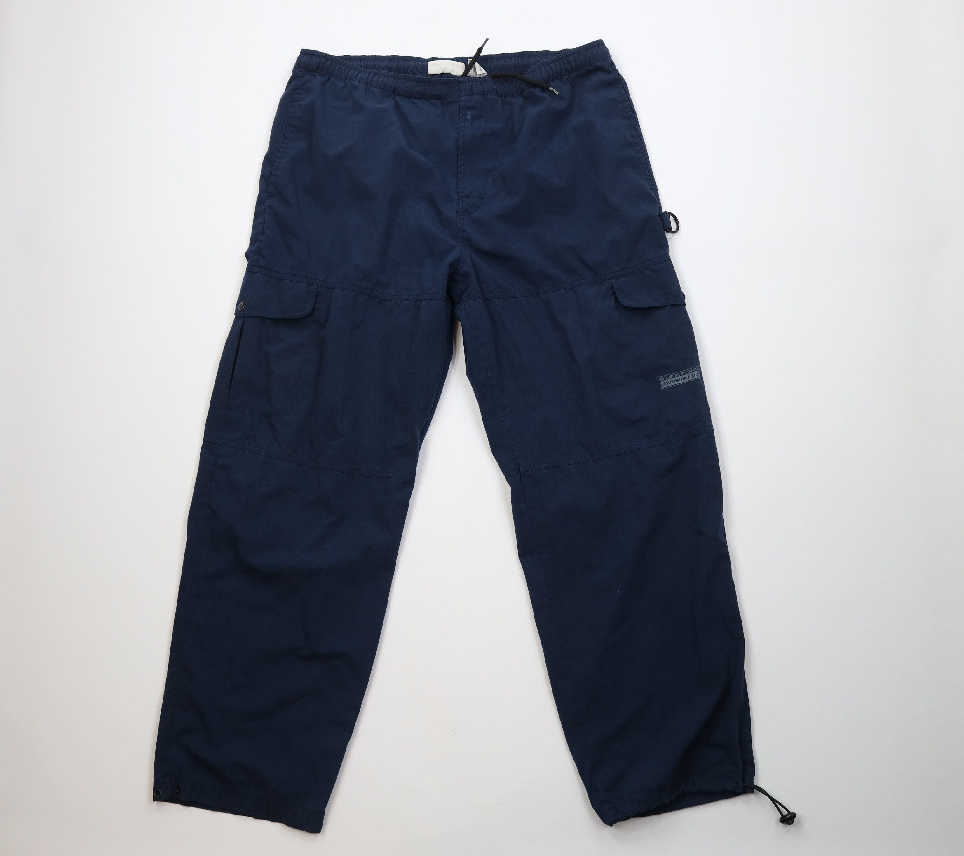 Aeropostale Vintage 90s Y2K Aeropostale Wide Leg Cargo Pants Navy Blue Size US 36 / EU 52 - 1 Thumbnail