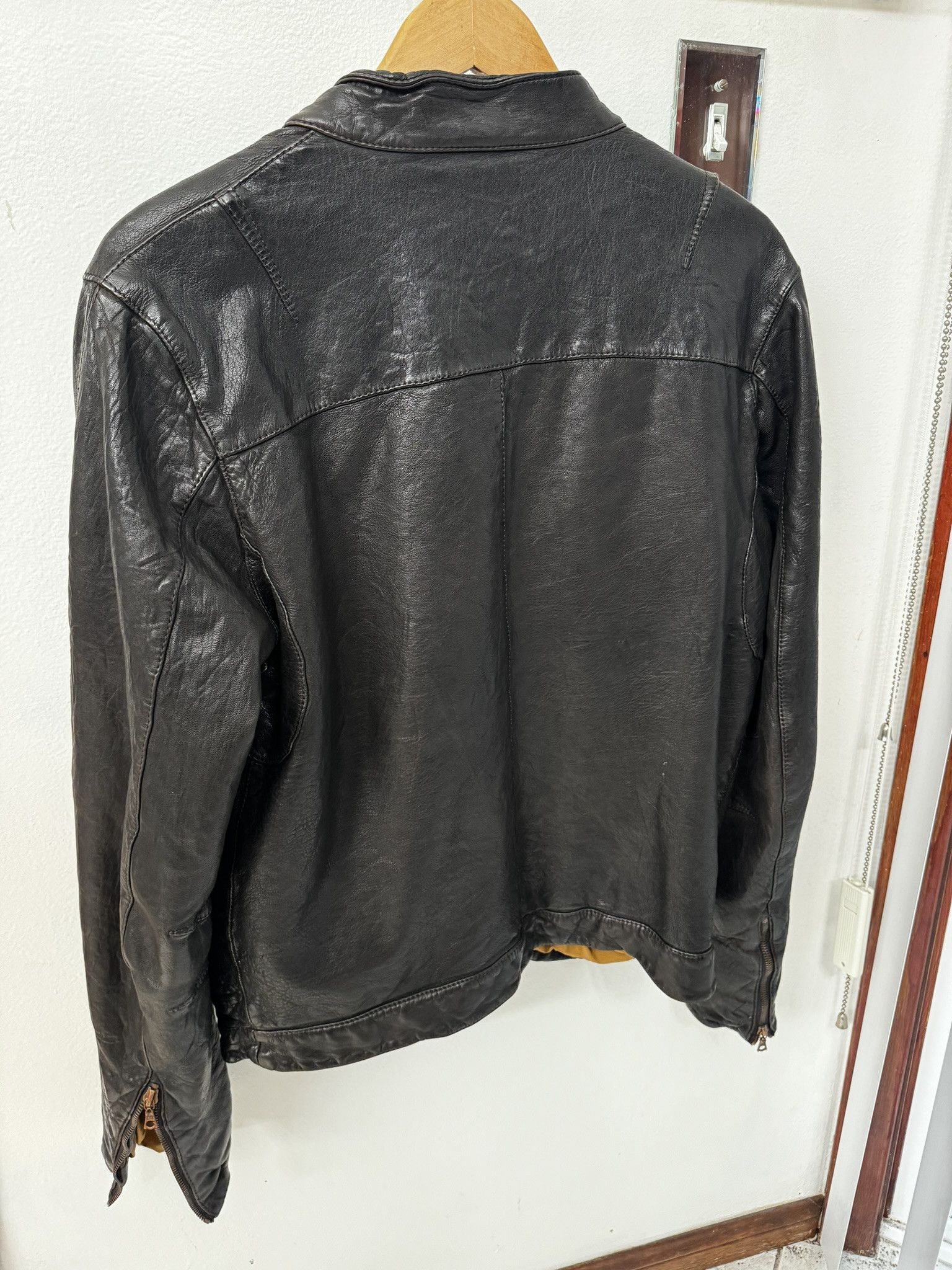 Drome DROME BROWN/SLATE Lambskin Racer Jacket sz. L (fits Medium) Size US M / EU 48-50 / 2 - 9 Thumbnail