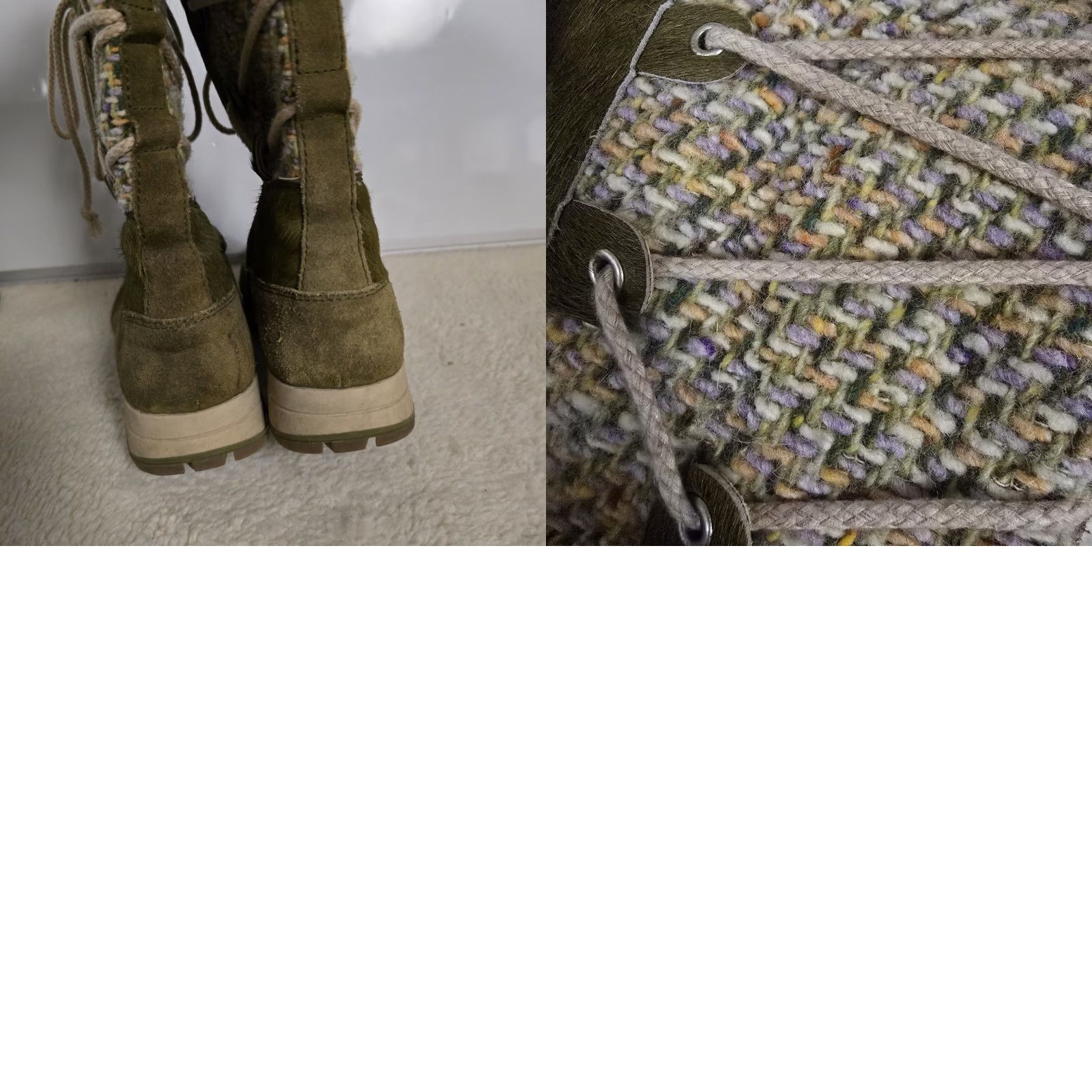 Vintage VINTAGE Tecnica Skandia Goat Fur Apres Ski Boots Women 7 Green Knit Fur Trim Boots Ski Womens Italy Size M / US 6-8 / IT 42-44 - 8 Thumbnail