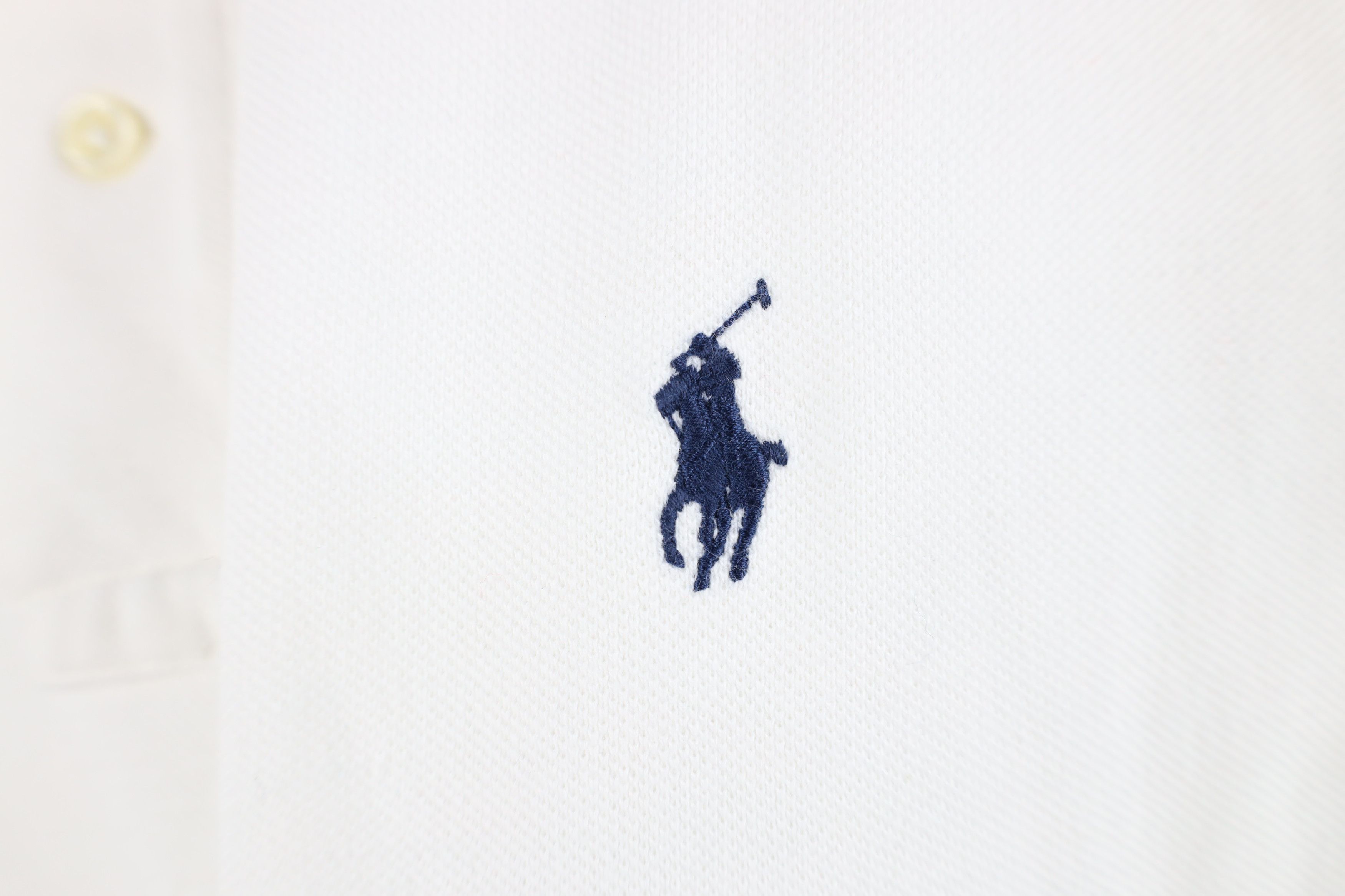 Ralph Lauren Vintage Ralph Lauren Pique Cotton Knit Golf Polo Shirt White Size US XL / EU 56 / 4 - 4 Thumbnail
