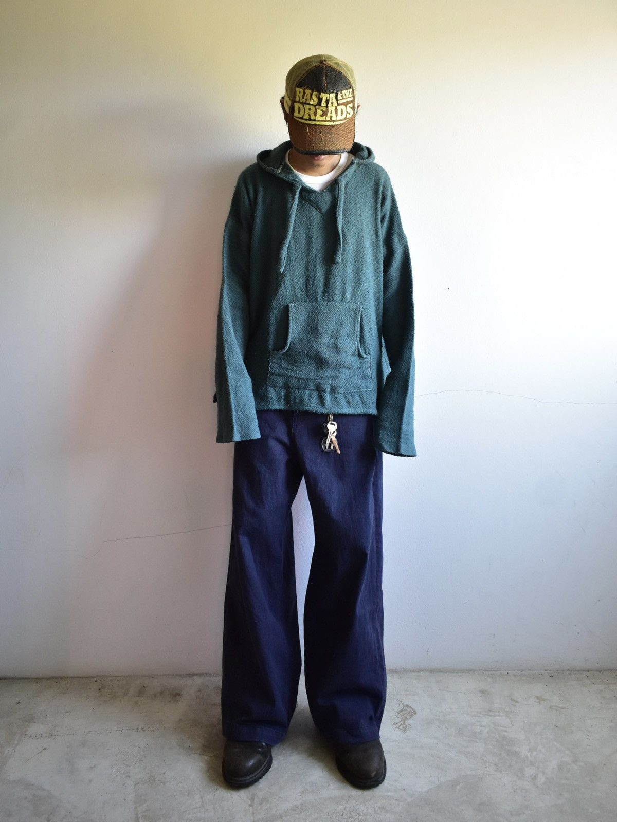 Vintage Vintage 70s Dark Green Hoodie Knit Size US L / EU 52-54 / 3 - 2 Thumbnail