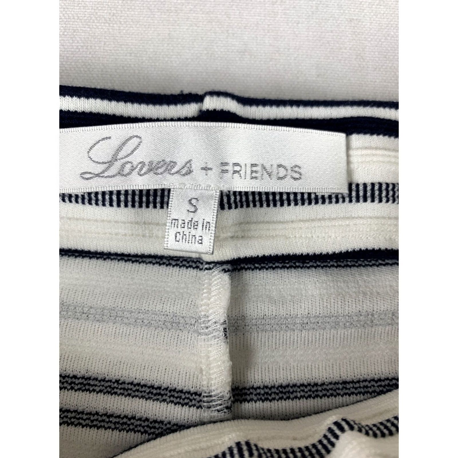 Vintage LOVERS AND FRIENDS PENCIL SKIRT Women Small White Black Striped Rayon Spandex Knee Length Size 28" / US 6 / IT 42 - 5 Thumbnail