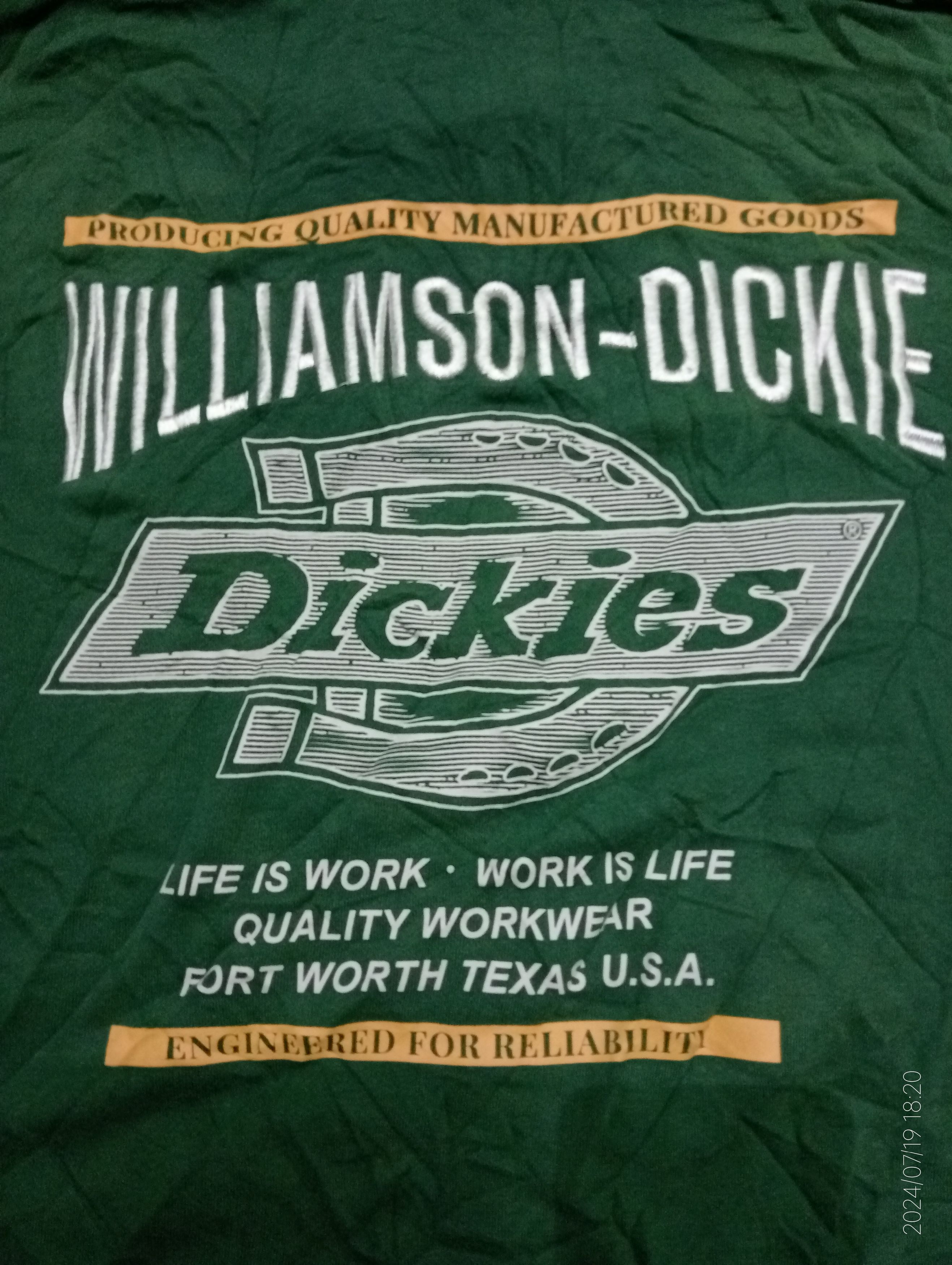 Dickies Vintage Dickies Work Clothing Pullover Green Hoodie Size US L / EU 52-54 / 3 - 2 Thumbnail