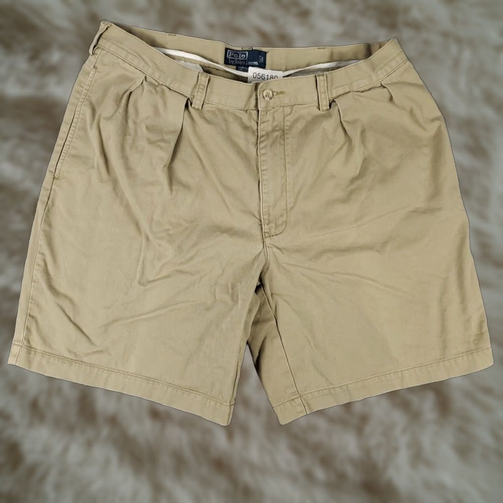 Ralph Lauren Ralph Lauren Chino Shorts Mens Size 38 Beige Pleated Casual Regular Fit Size US 32 / EU 48 - 1 Thumbnail