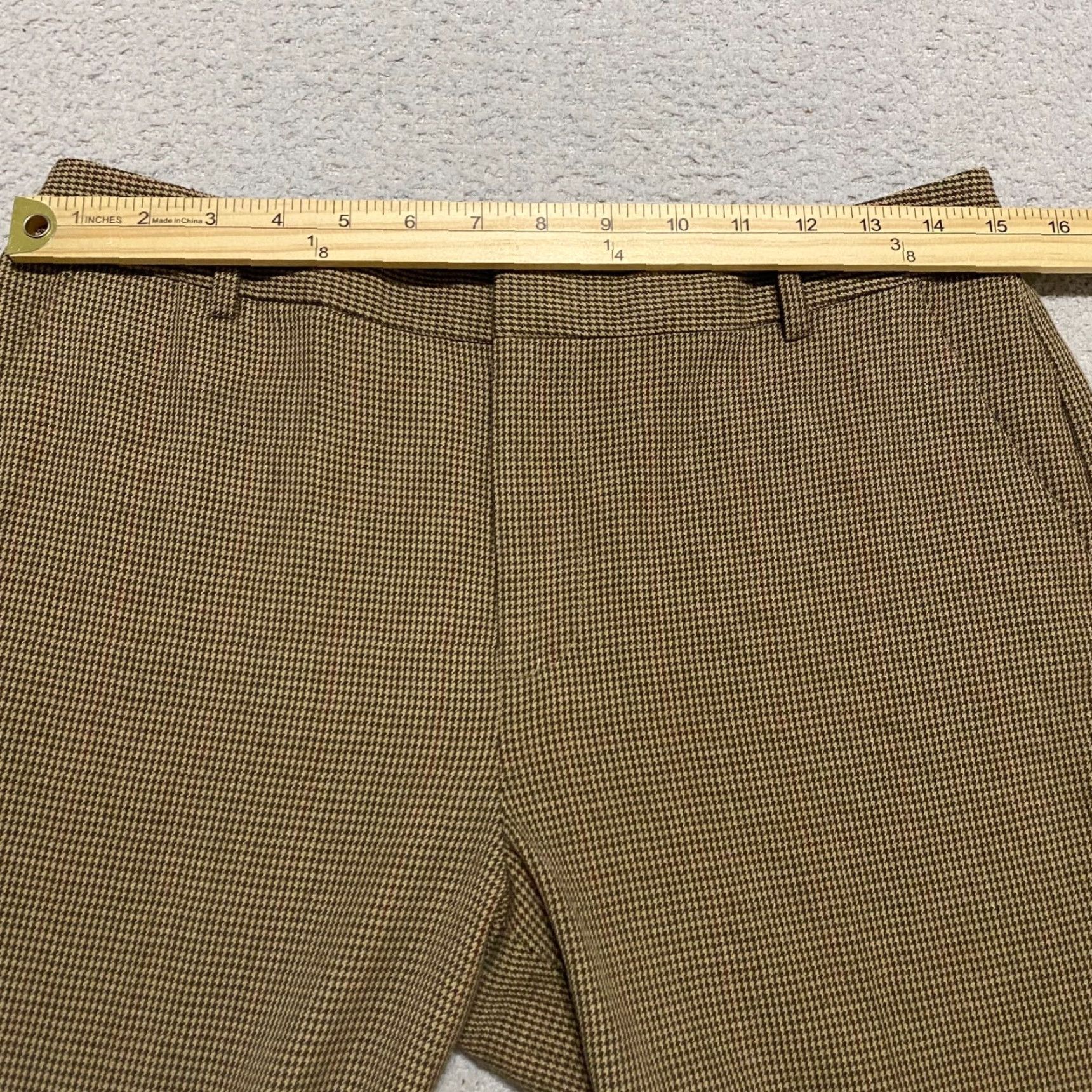 Chaps Chaps Womens Dress Pants Brown Plaid Houndstooth Wide-Leg Office Business 4 Size 27" / US 4 / IT 40 - 7 Thumbnail