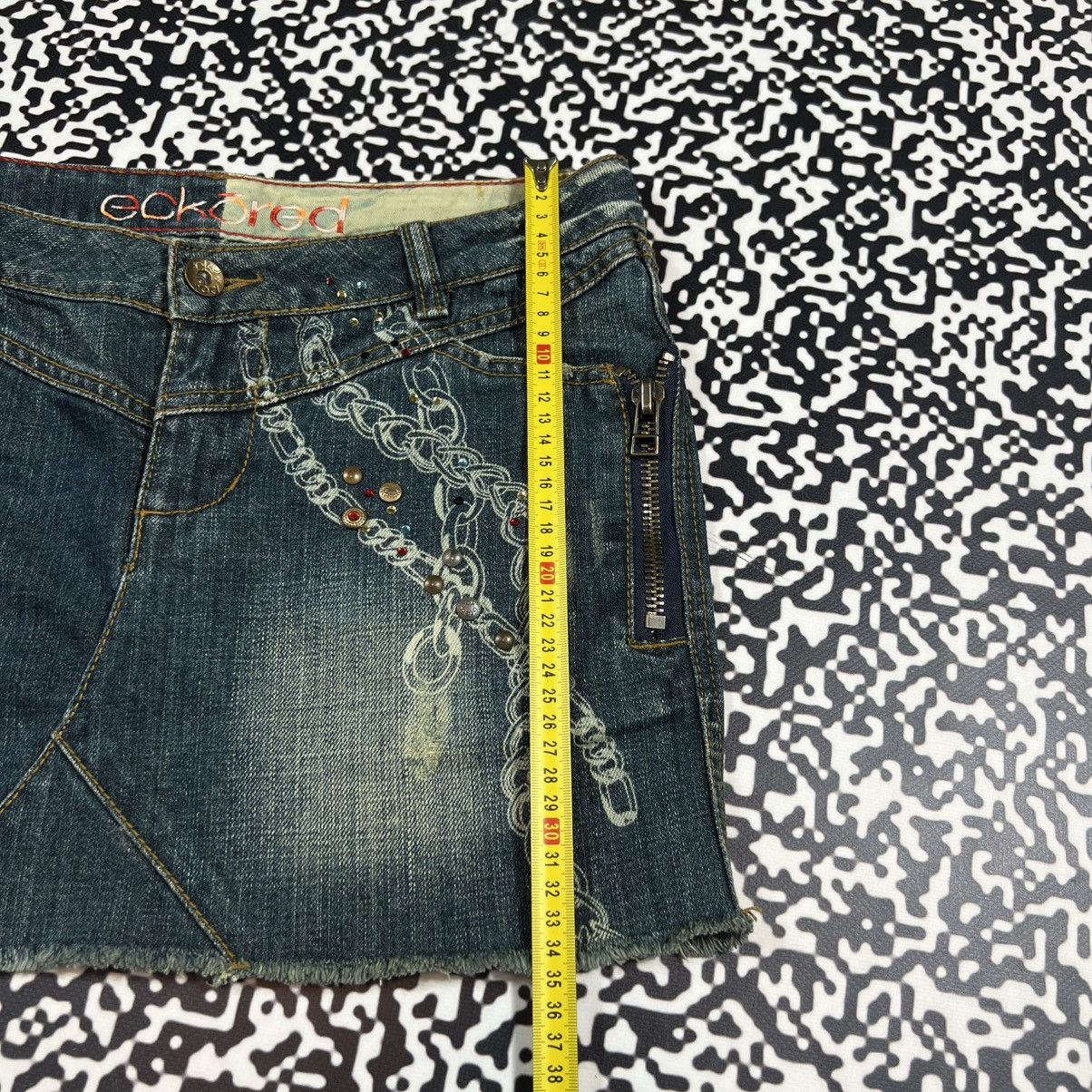 Ecko Unltd. Vintage Y2K Ecko Red Unlimeted Chain Logo Denim Mini Skirt Size 28" / US 6 / IT 42 - 19 Thumbnail
