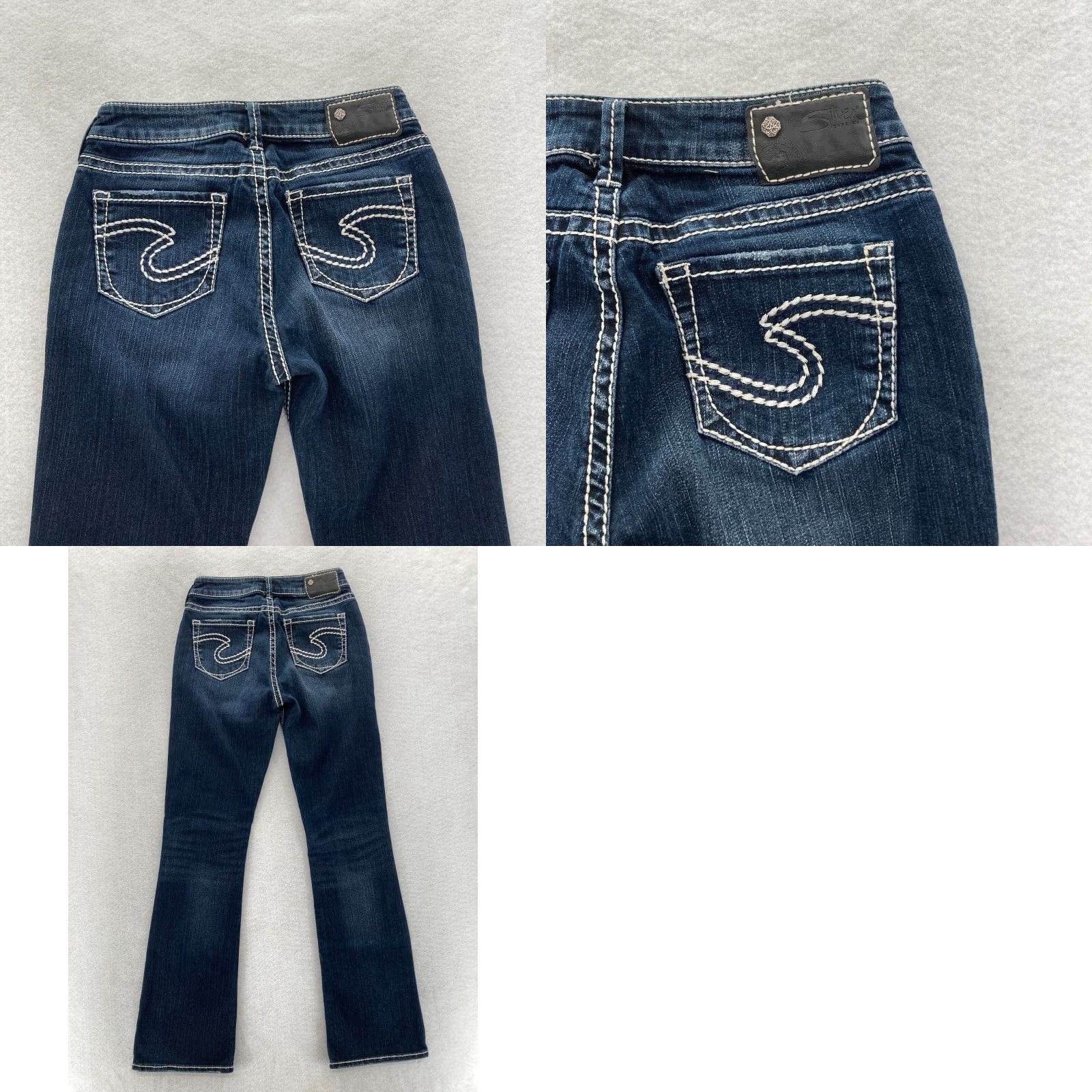 Silver Jeans Co. Silver Jeans Natsuki Slim Bootcut Jeans 26x31 Dark Blue Denim Low Rise Grunge Women’s Size 26" / US 2 / IT 38 - 9 Thumbnail