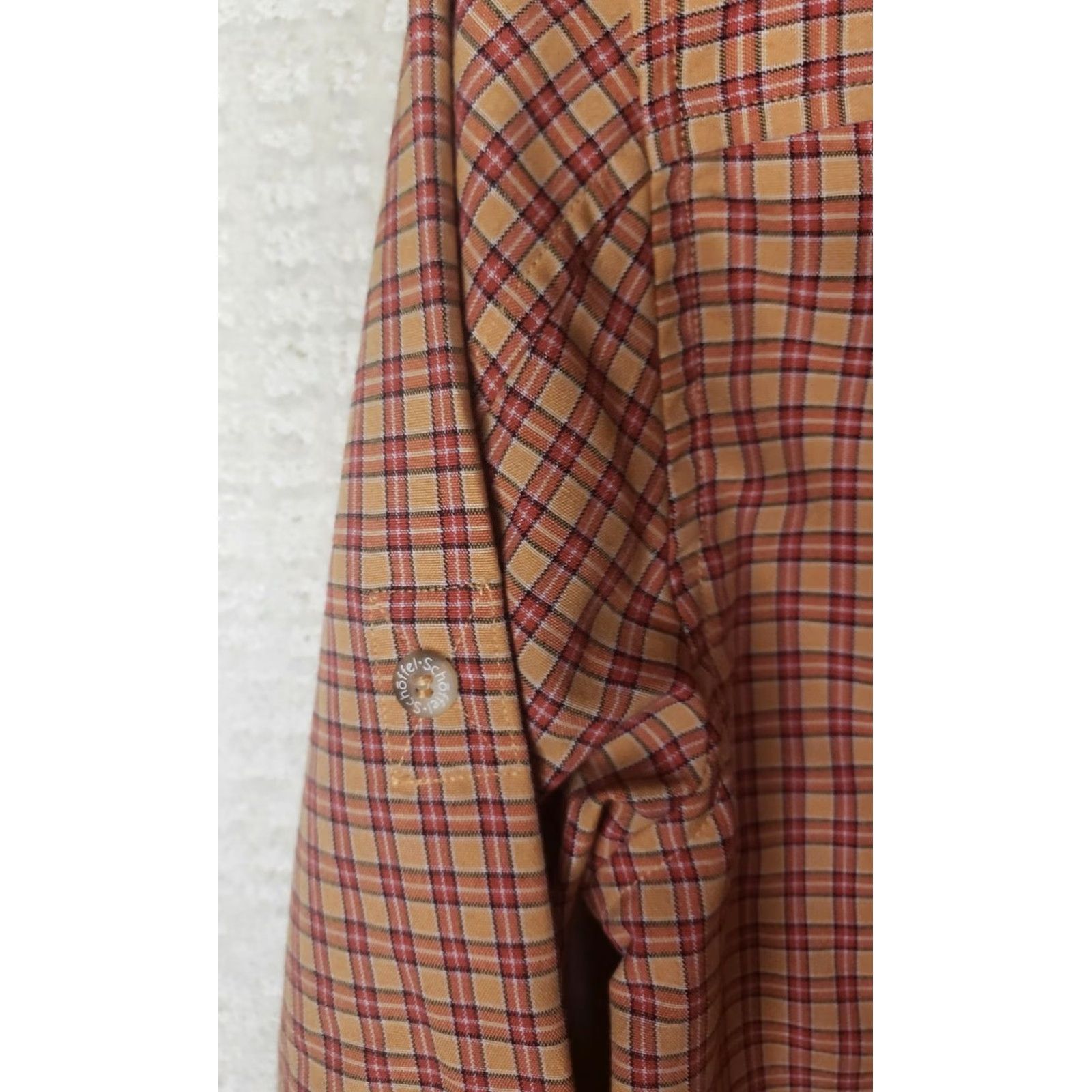 Vintage VINTAGE Schoffel Women's Long Sleeve Button Down Check Shirt M Orange Size M / US 6-8 / IT 42-44 - 7 Thumbnail