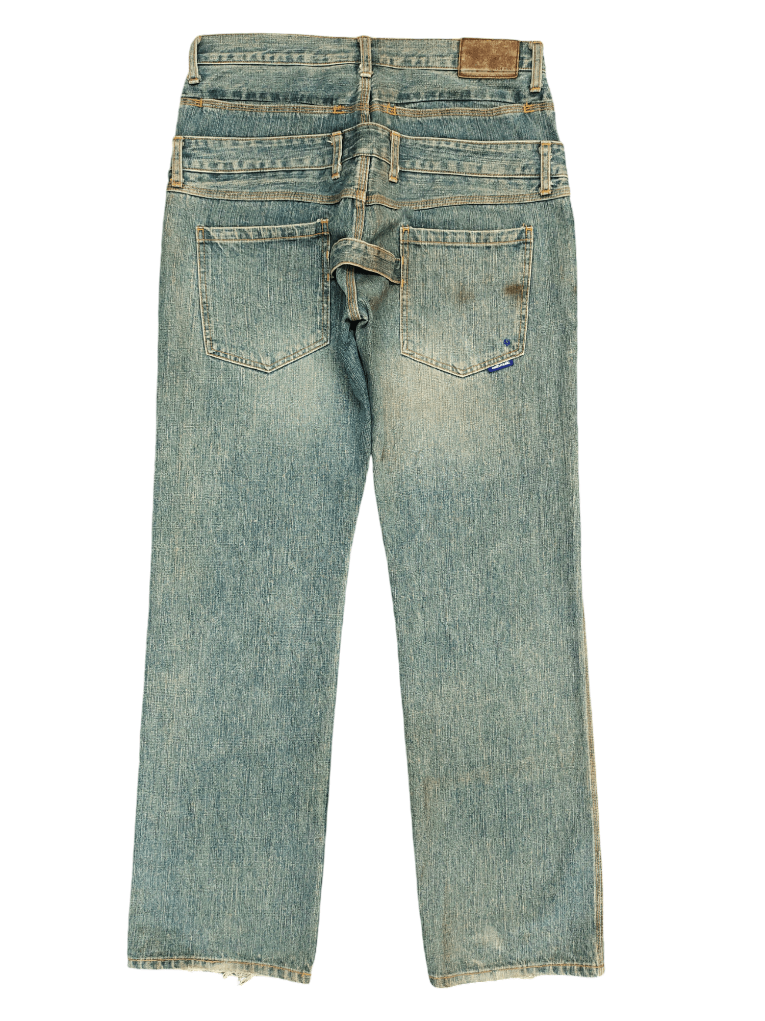 Japanese Brand Baggy Jeans Earth Music Double Waist Denim Wide Leg Y2k Jnco Size US 33 - 11 Thumbnail