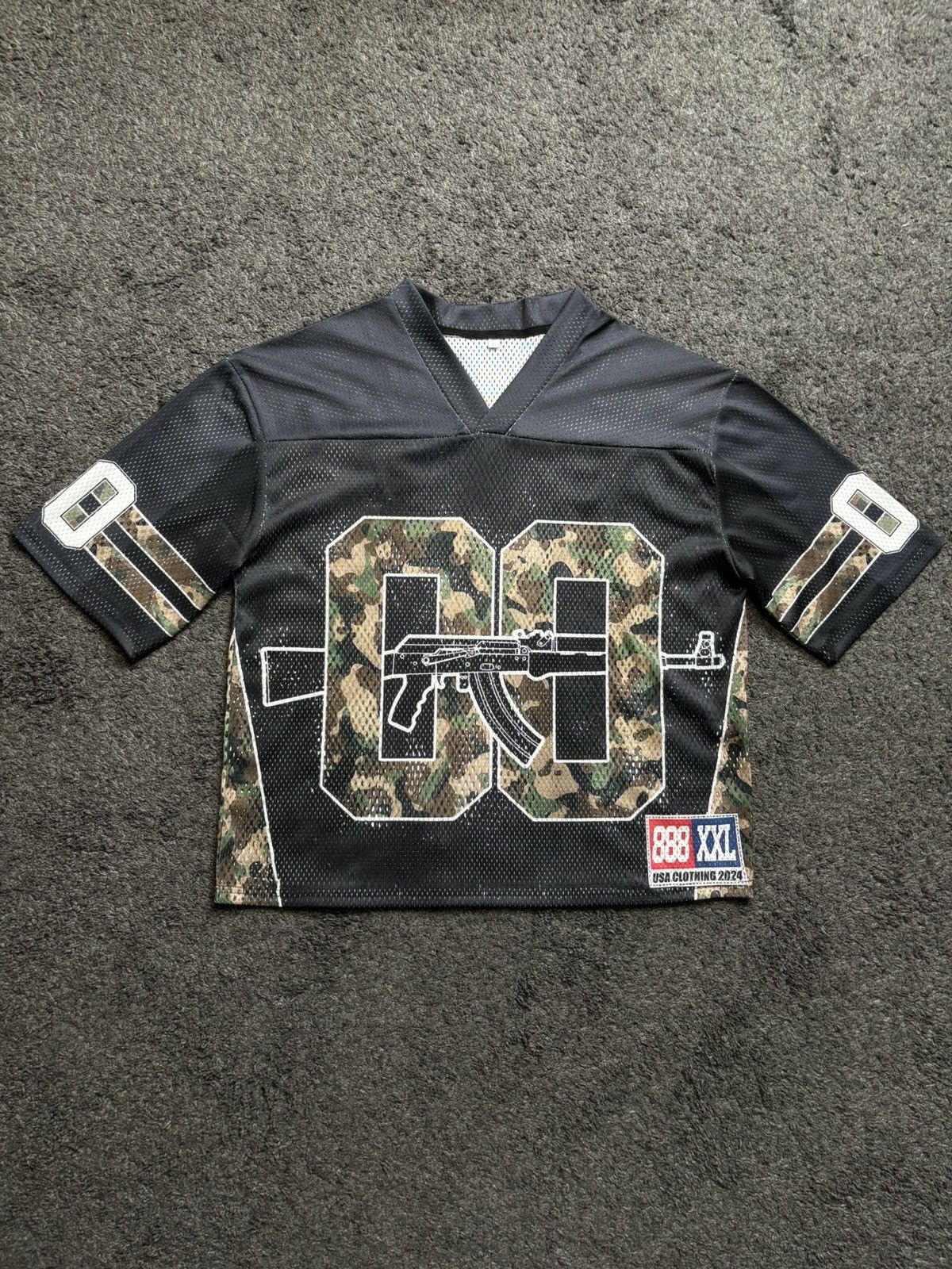 Japanese Brand Vintage style very rare AK-47 military camo 00 black jersey Size US L / EU 52-54 / 3 - 1 Thumbnail