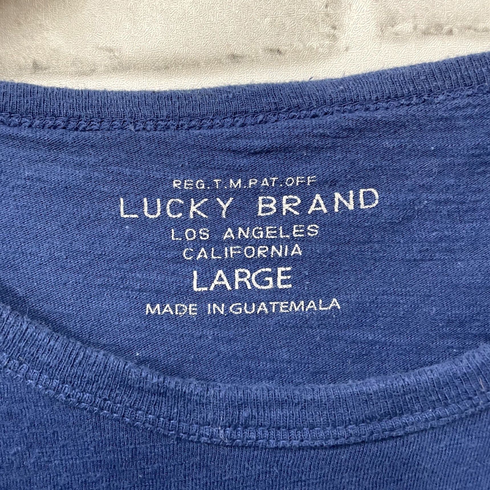 Lucky Brand LUCKY BRAND Santa Cruz Graphic Tee Men's T-Shirt Adult Large Blue Cotton Size US L / EU 52-54 / 3 - 4 Thumbnail