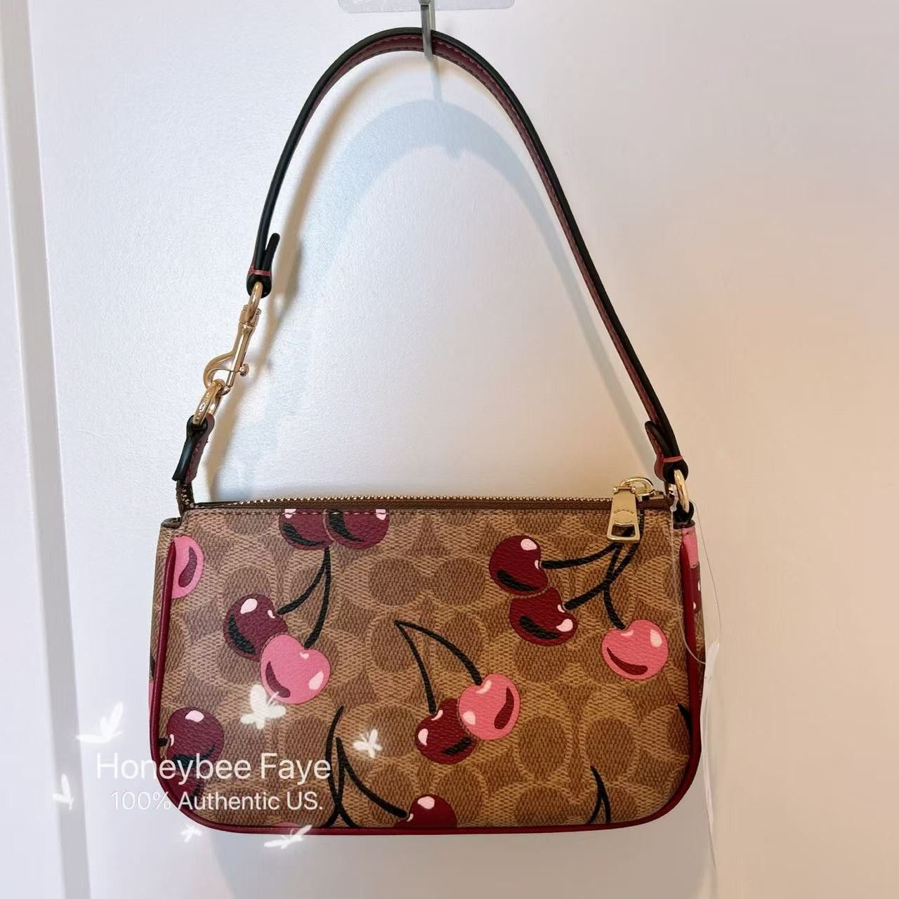 Coach Nolita 19 With Cherry Print CZ011 plus extended chain Size ONE SIZE - 7 Thumbnail