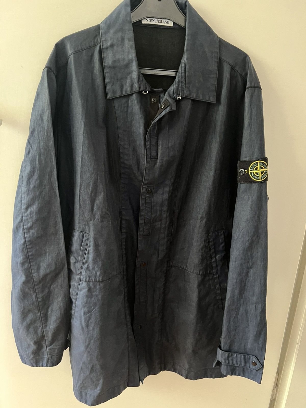 Stone Island STONE ISLAND Linen Resin-TC coat Navy Men Sz- L Size US L / EU 52-54 / 3 - 1 Thumbnail