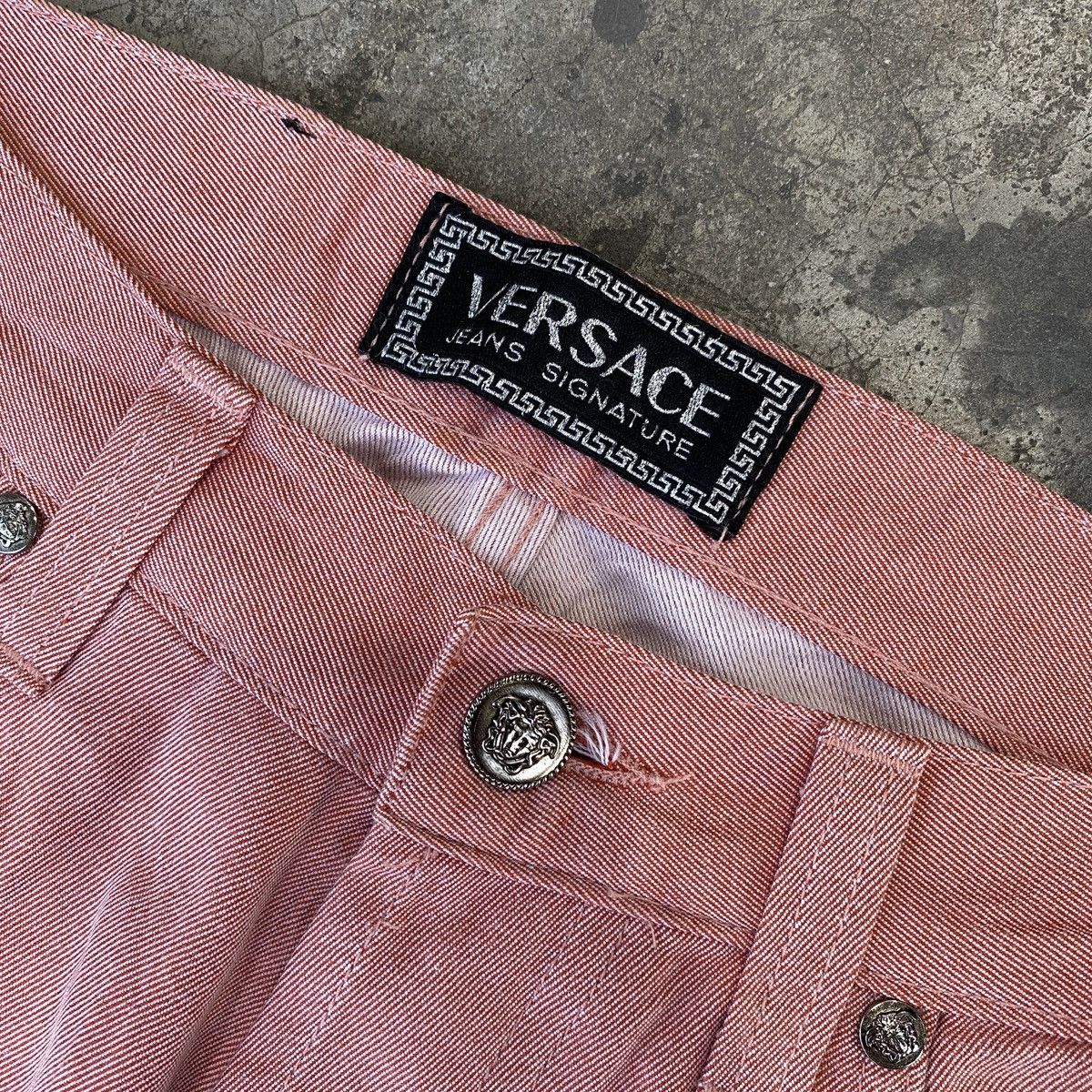 Versace × Versace Jeans Couture Versace Jeans Signature Soft Pink Denim Pants Size US 27 - 3 Thumbnail