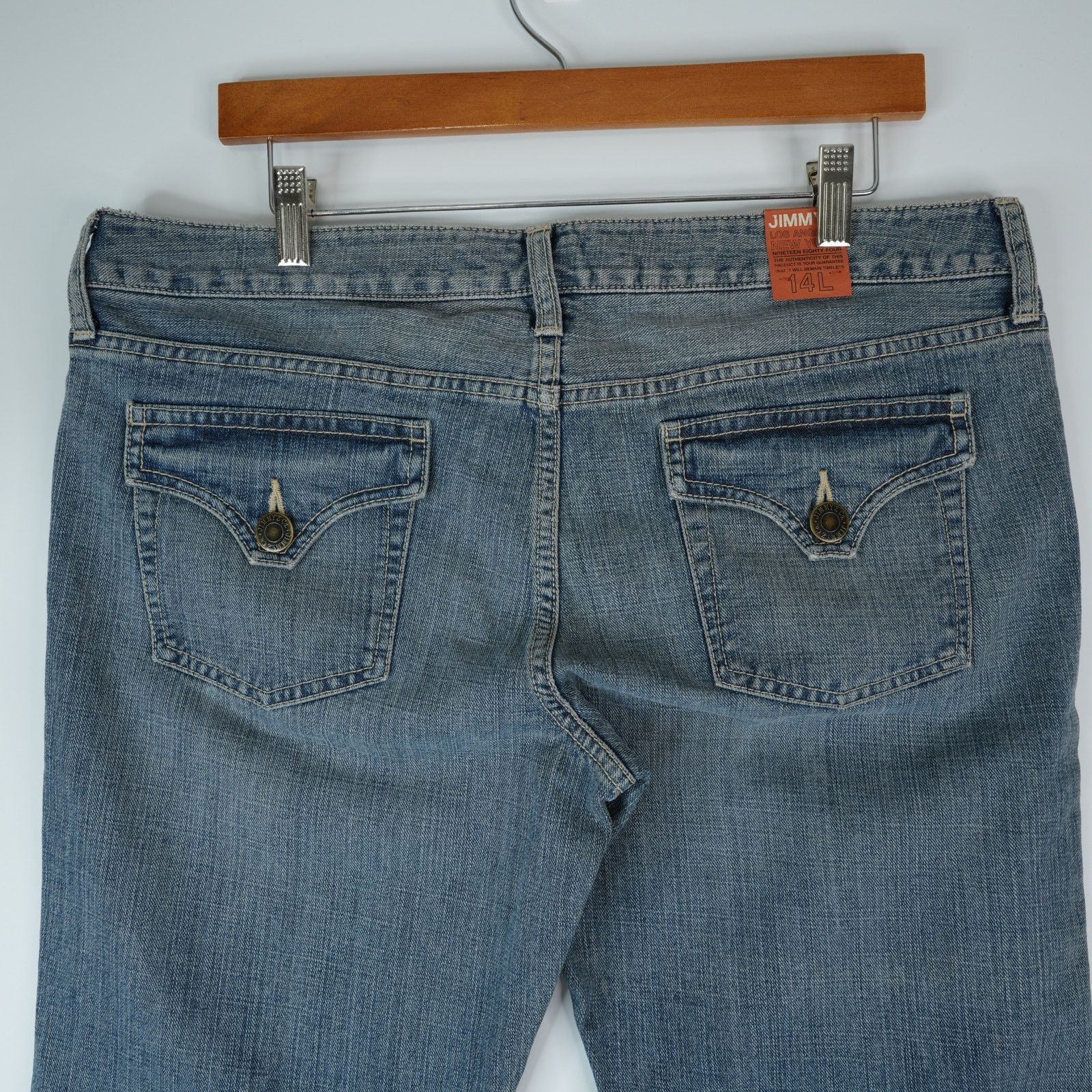 Other Jimmy'z Jeans Womens 14L (37x35) Blue Low Rise Flare Y2K Size 37" - 4 Thumbnail